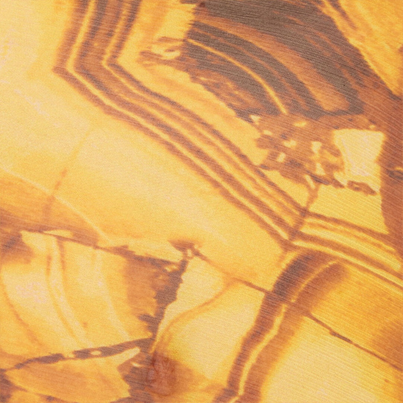 Asymmetric Silk Dress with Amber Print 5