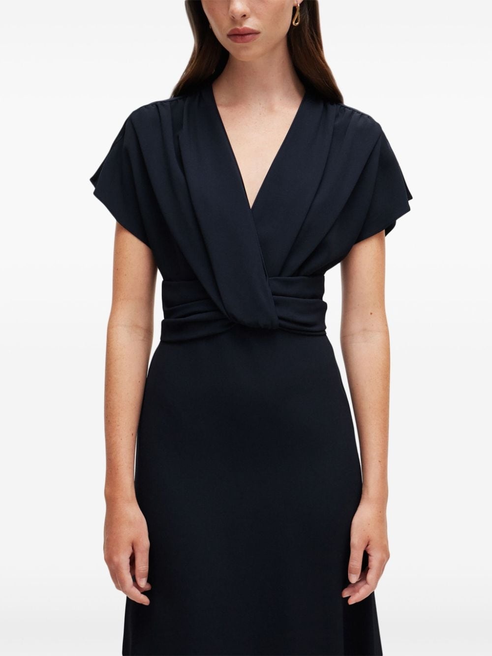 draped midi dress - 5