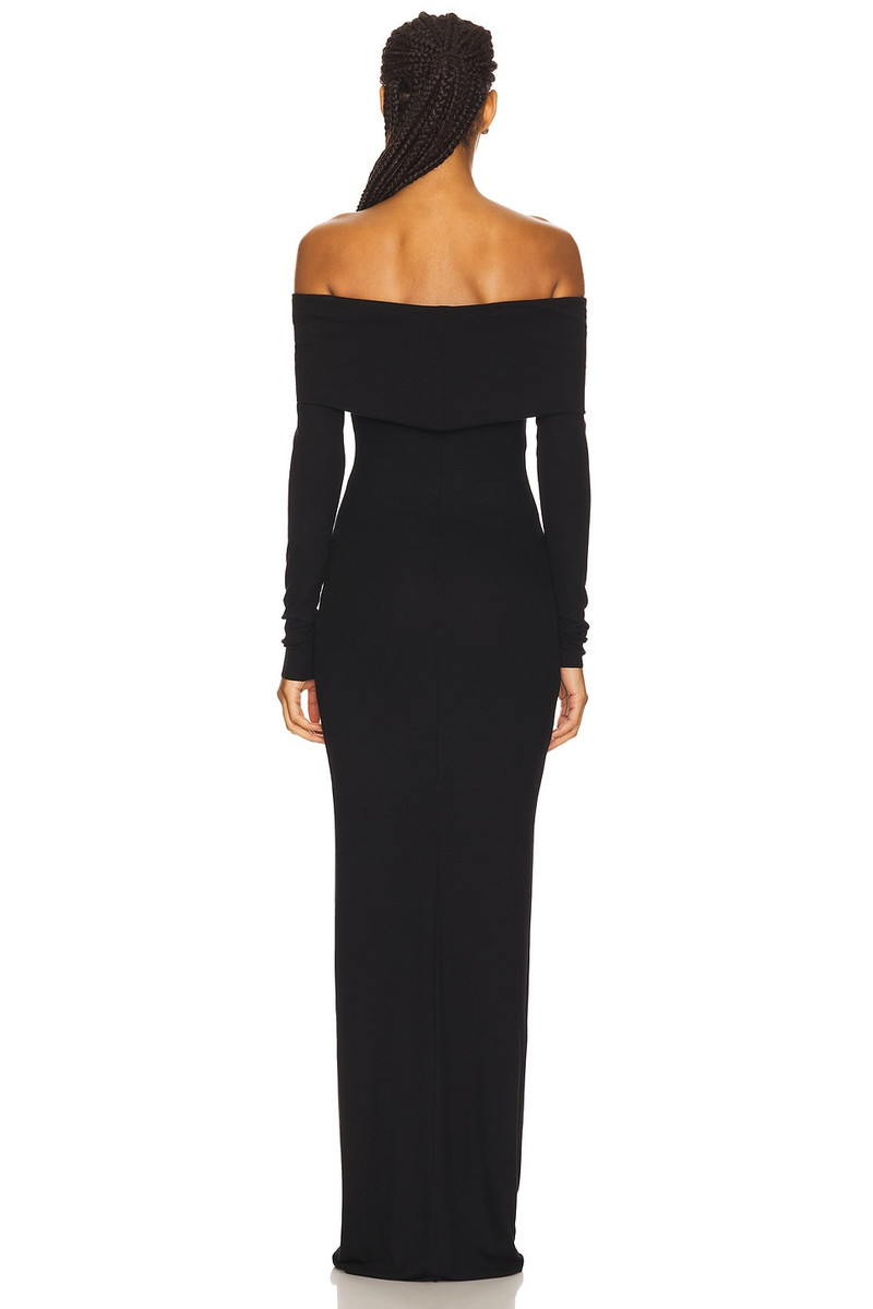 ÉTERNE Long Sleeve Off-Shoulder Butter Rib Maxi Dress outlook