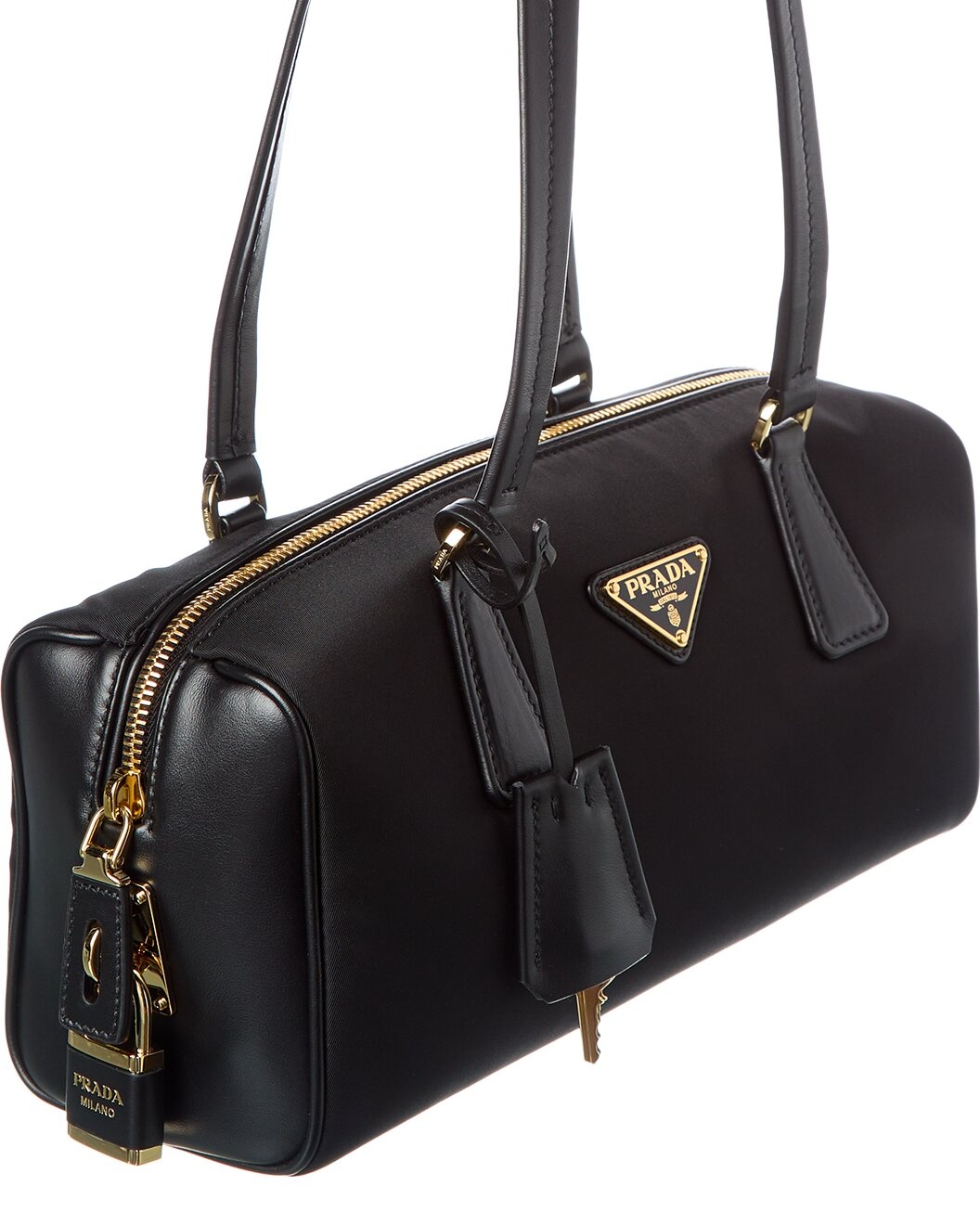 Prada Medium Re-Nylon & Leather Top Handle Shoulder Bag - 3