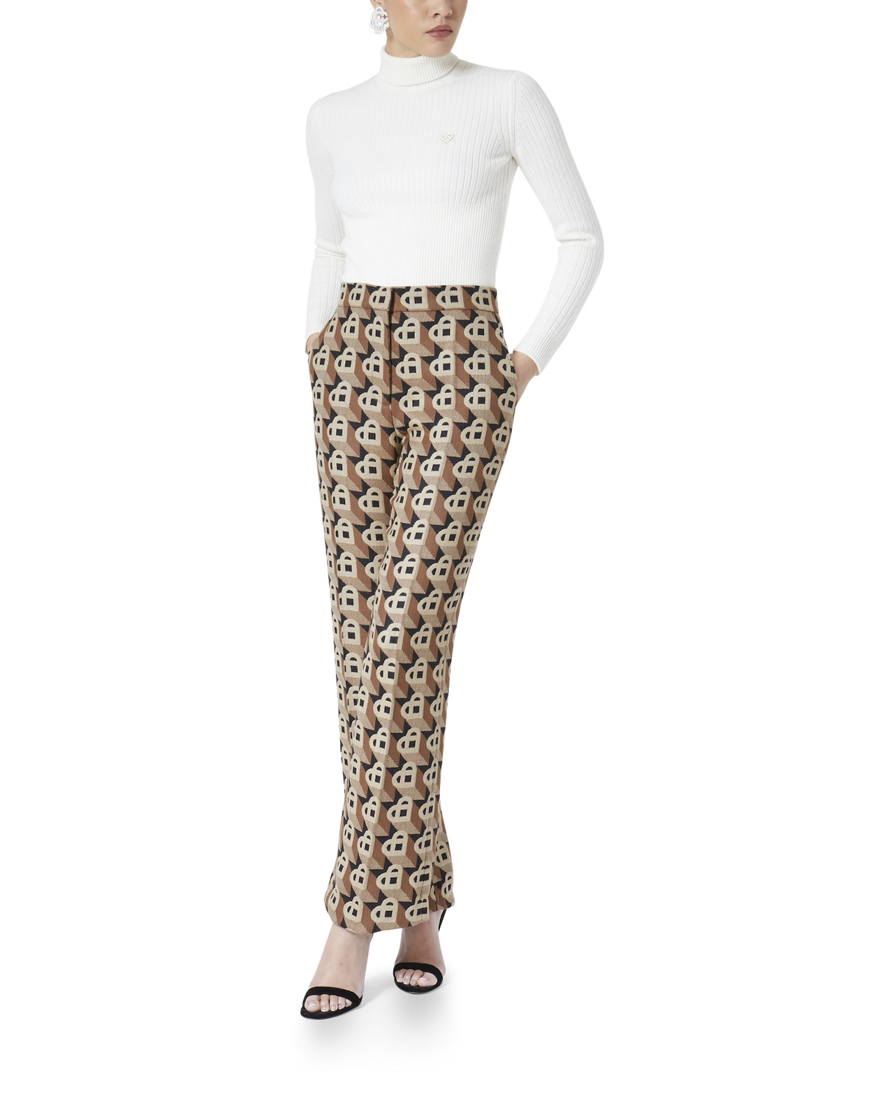 Heart Jacquard Trousers - 4
