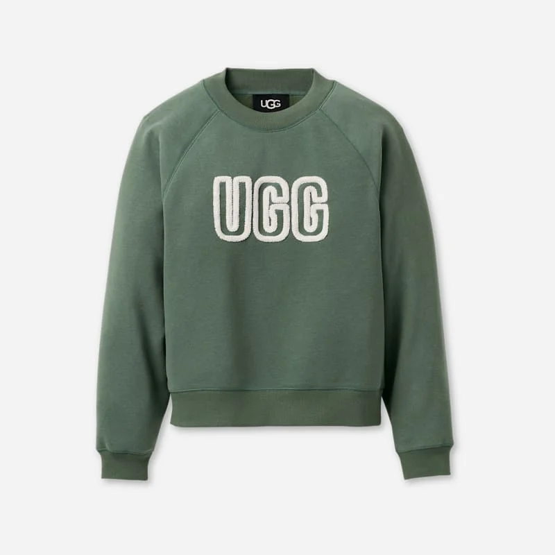 ® Women's ® Logo Crewneck Cotton Blend Tops in Green Stone - 1