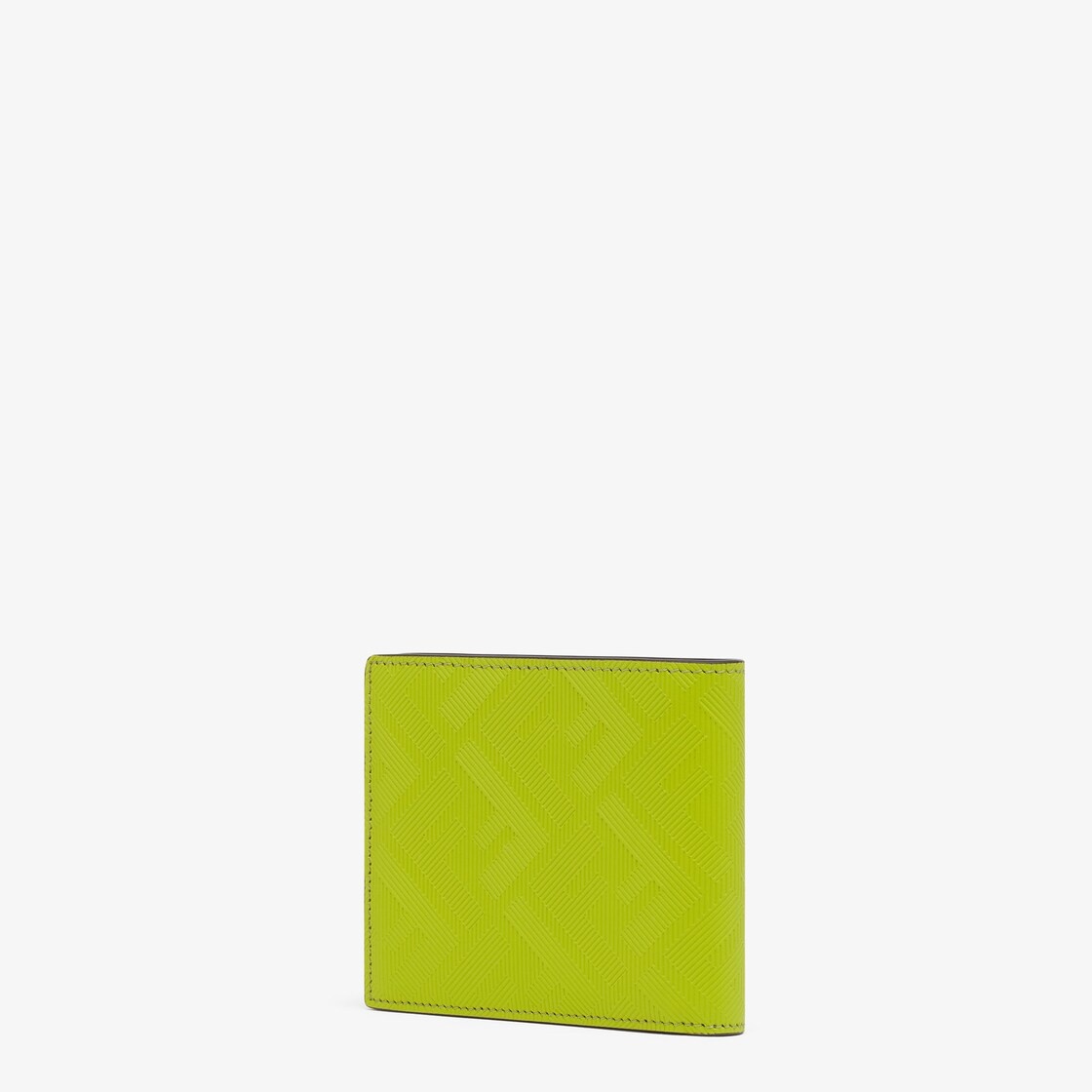 Wallet with eight interior card slots and two compartments for bills. Made of acid green leather wit - 2