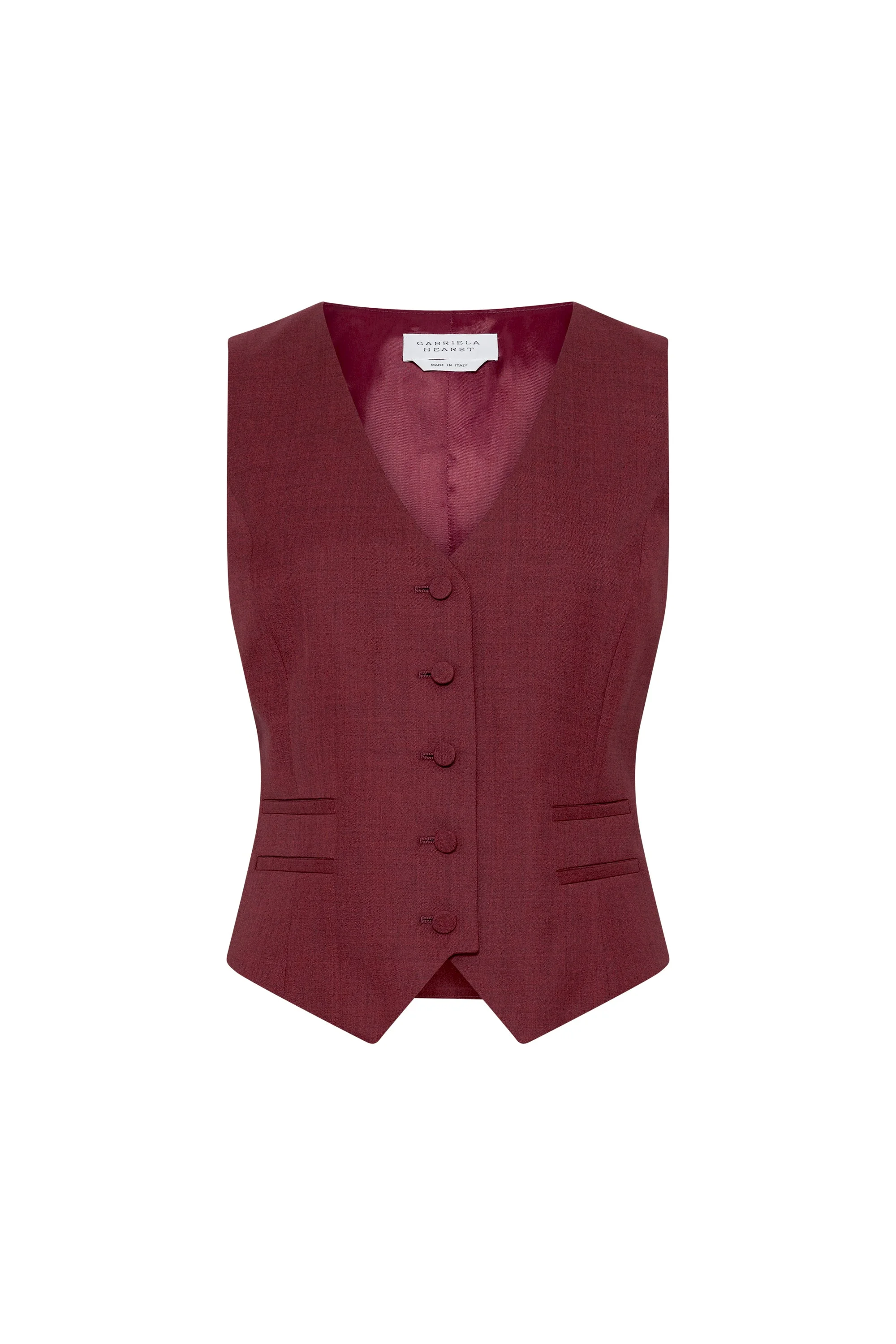 Coleridge Vest in Bordeaux Wool Silk - 1
