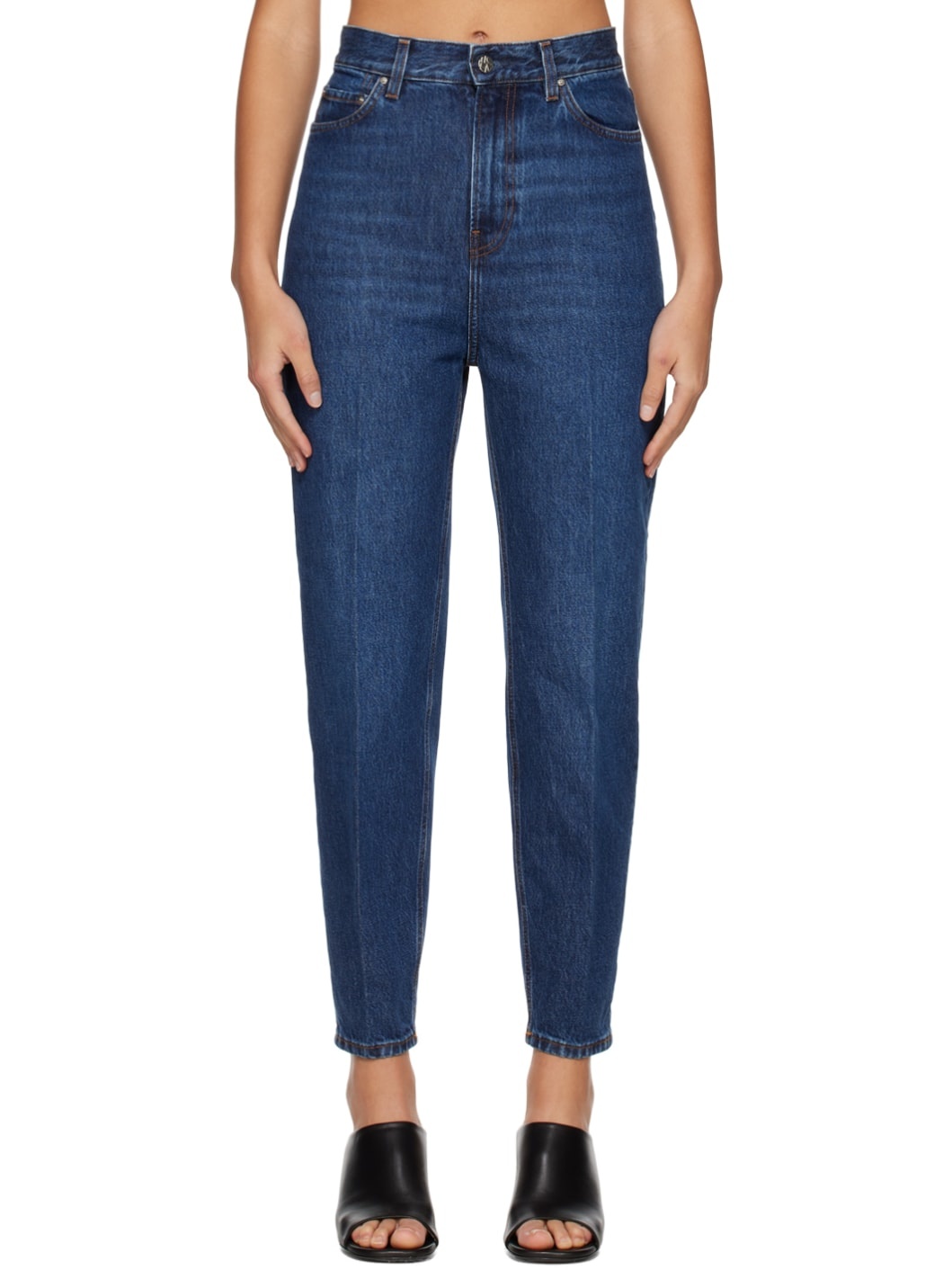 Navy Tapered Jeans - 1