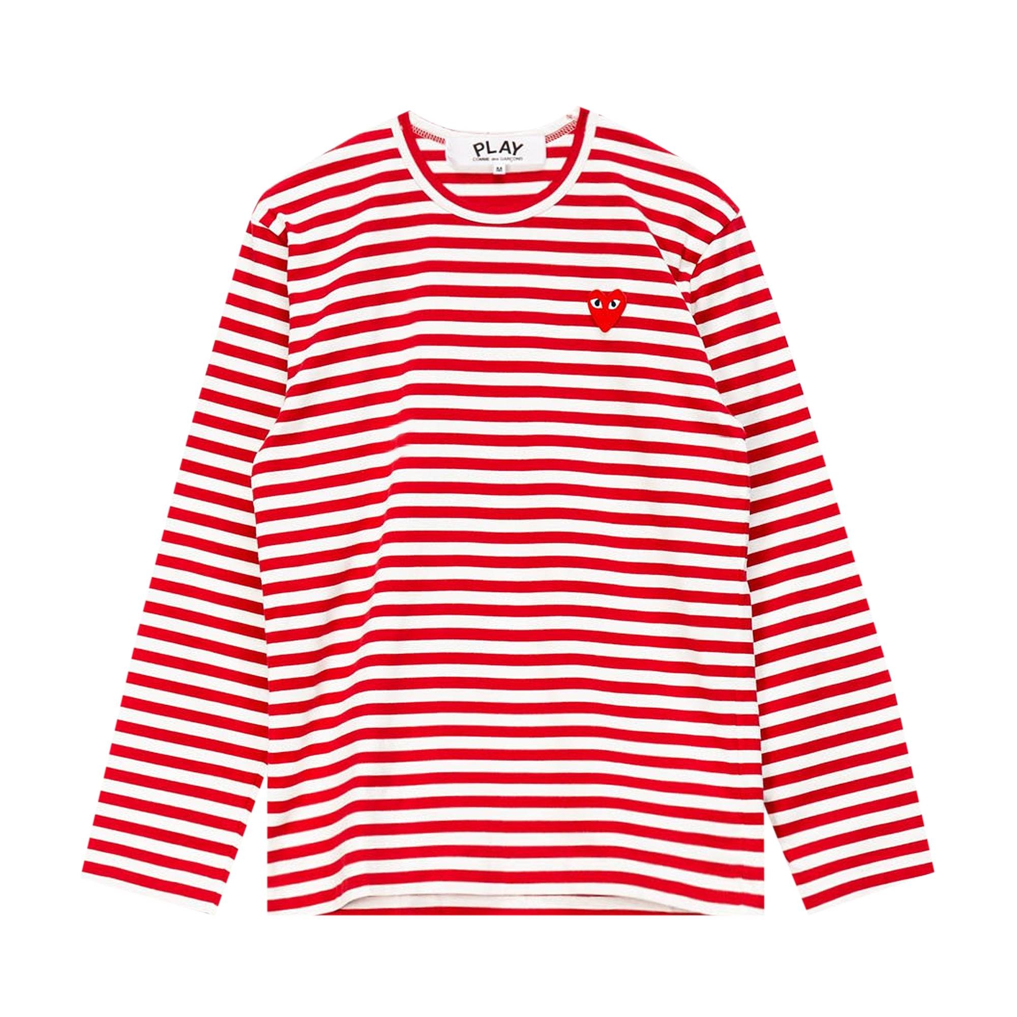 Comme des Garçons PLAY Striped T-Shirt 'Red/White' - 1