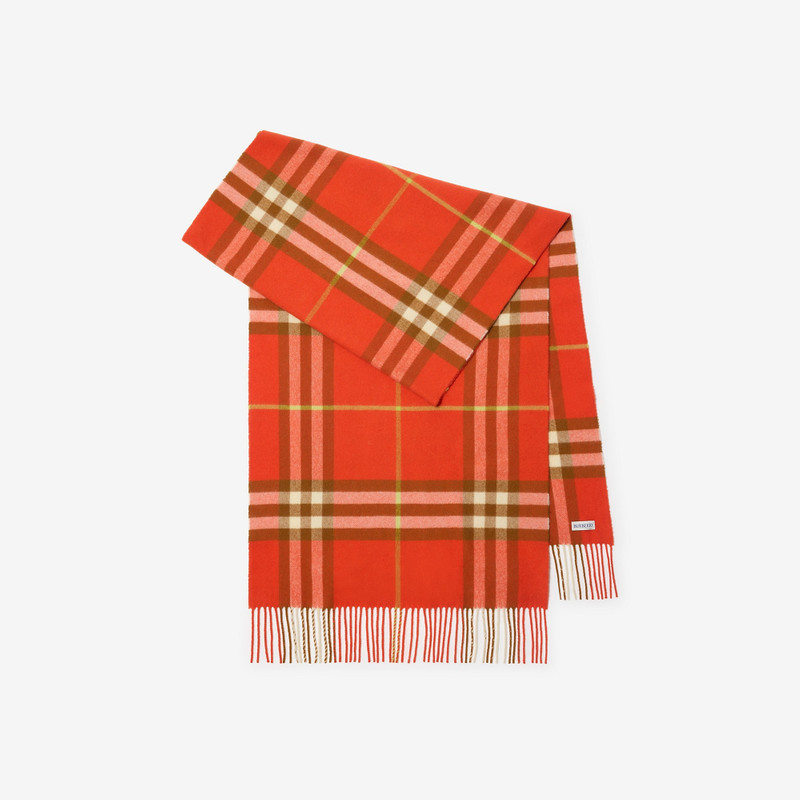 Wide Check Cashmere Scarf 1