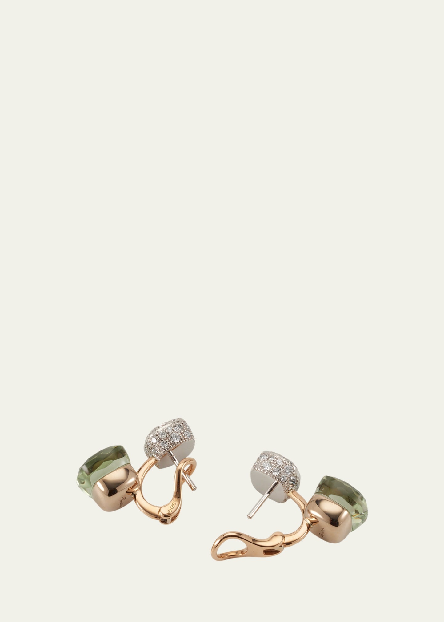 Nudo 18K Rose Gold Prasiolite and Diamond Double Drop Earrings - 4