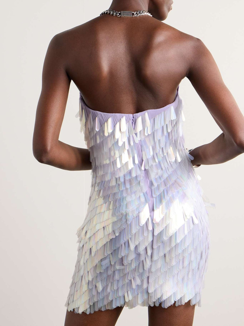 Strapless embellished crepe de chine mini dress 3