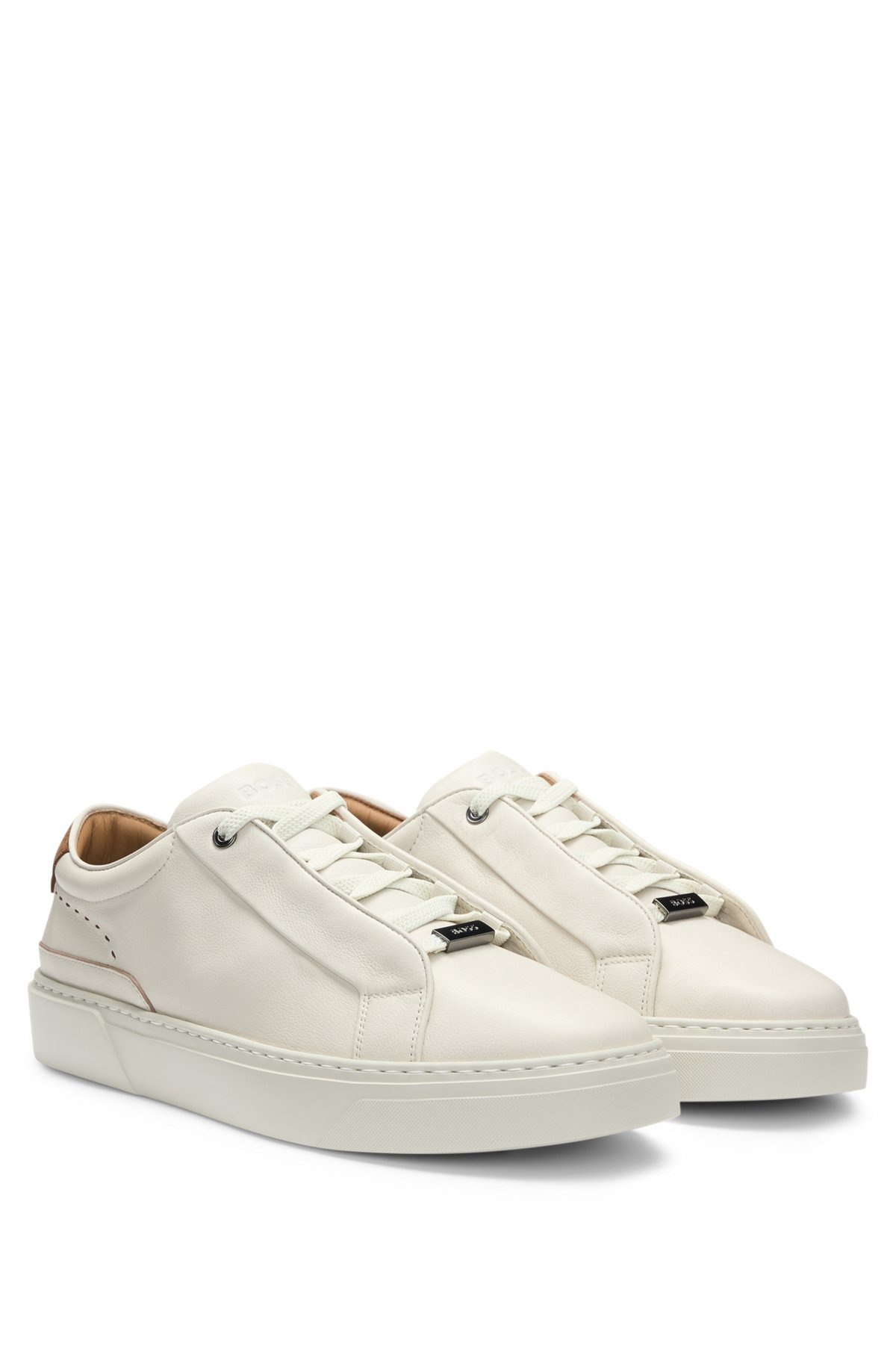 GARY LEATHER TRAINERS WITH SUEDE BACKTAB - 2