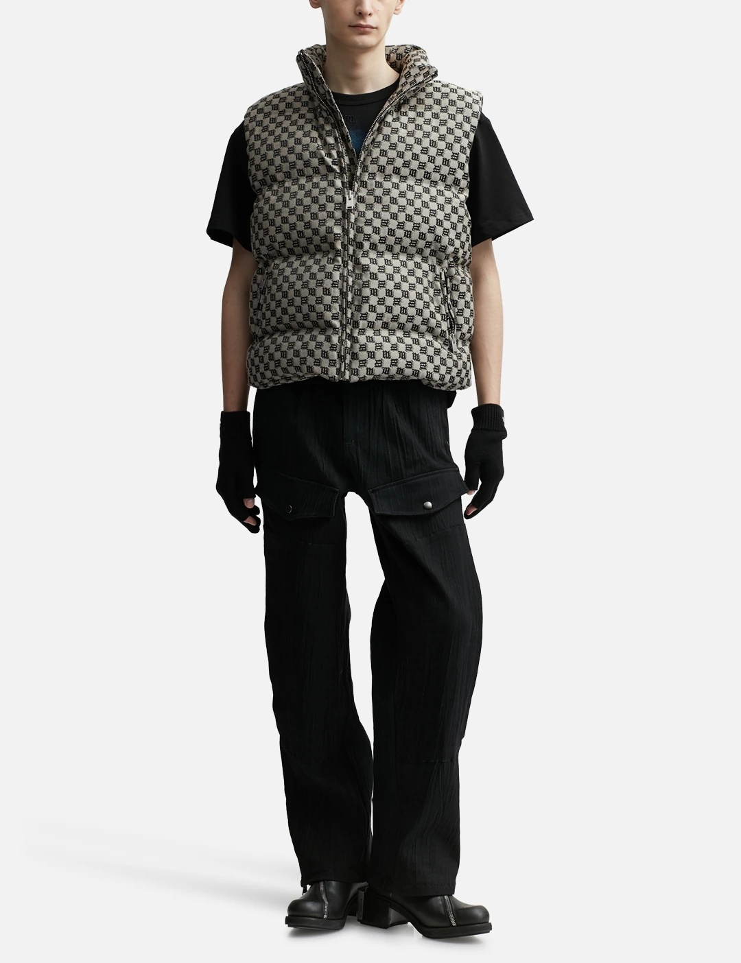 JACQUARD CANVAS MONOGRAM PUFFER VEST - 5
