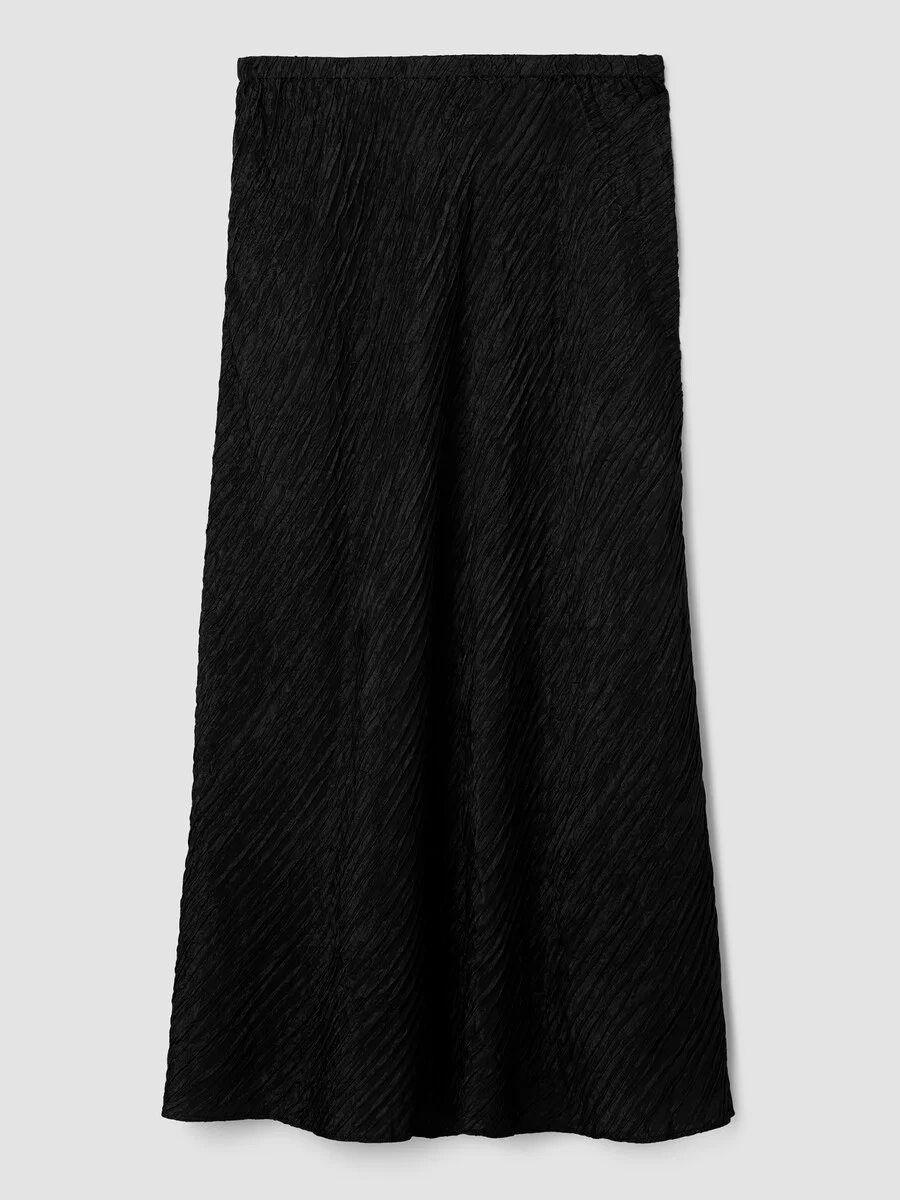 Textured Silk Jacquard Bias Skirt - 1
