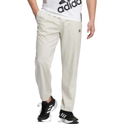 adidas Men's adidas Logo Solid Color Long Sports Pants/Trousers/Joggers Autumn Khaki IC7839 outlook