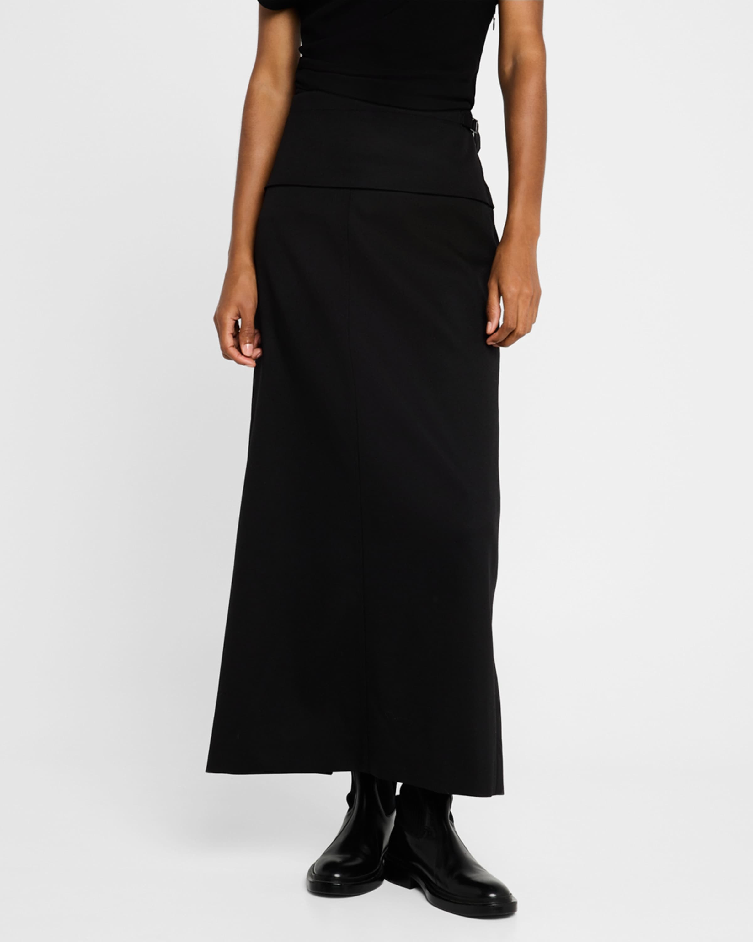 Adriana Wool Twill Suiting Maxi Skirt - 2