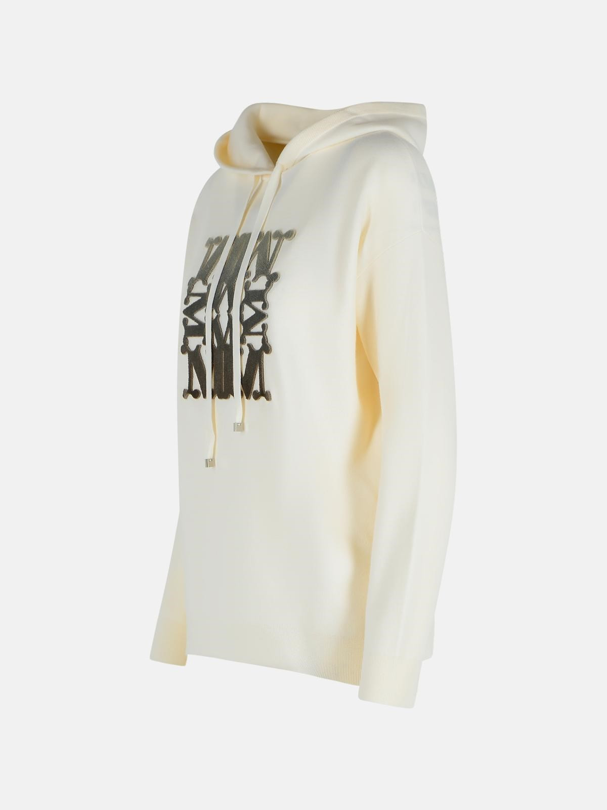 'TADDEO' CREAM VIRGIN WOOL SWEATER - 2