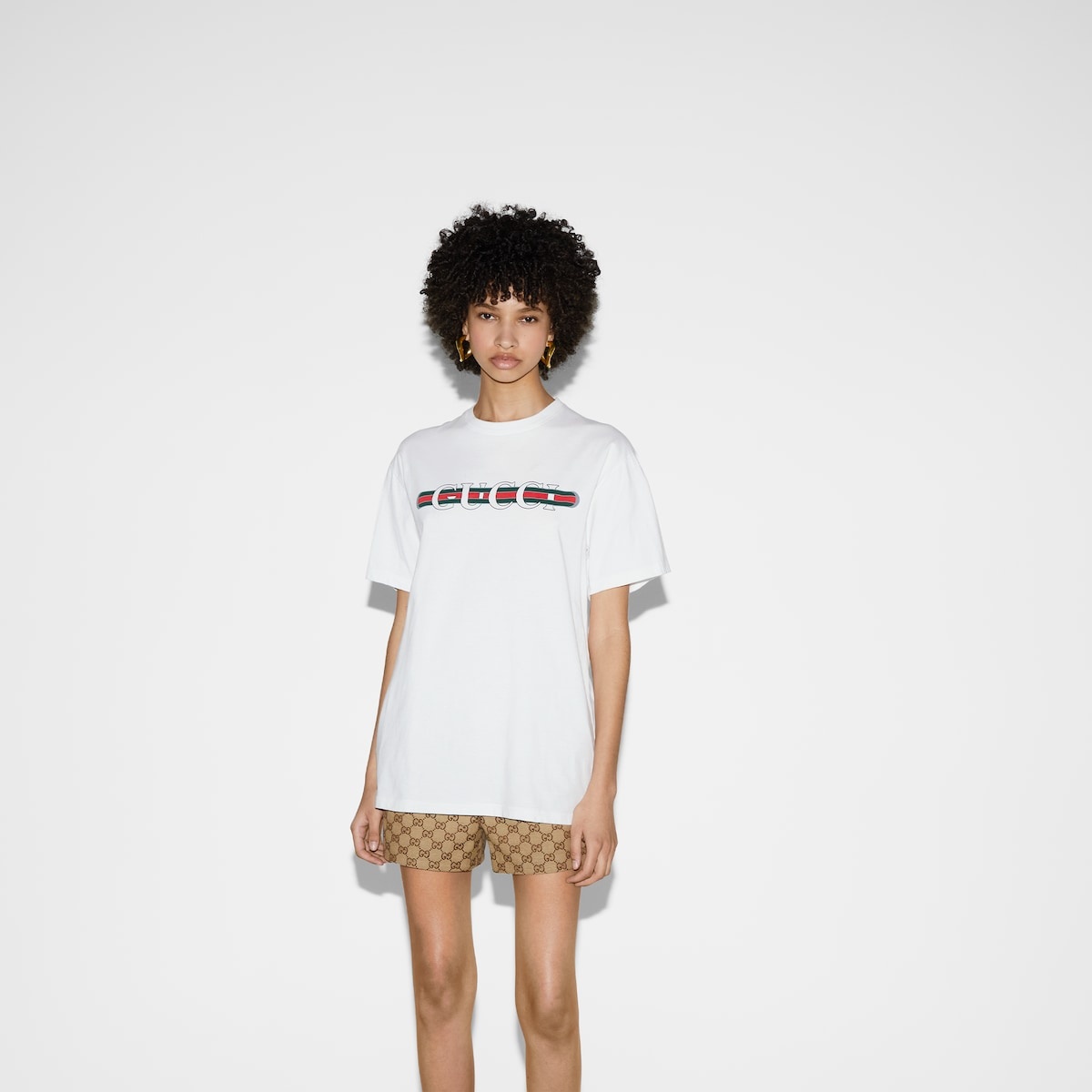 GUCCI Gucci print cotton jersey T-shirt | REVERSIBLE