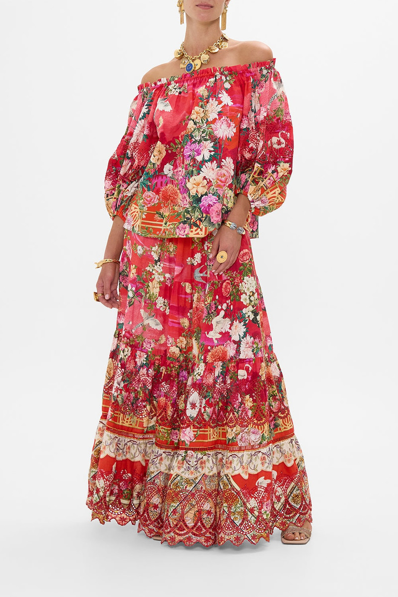 CAMILLA TIERED MAXI SKIRT outlook