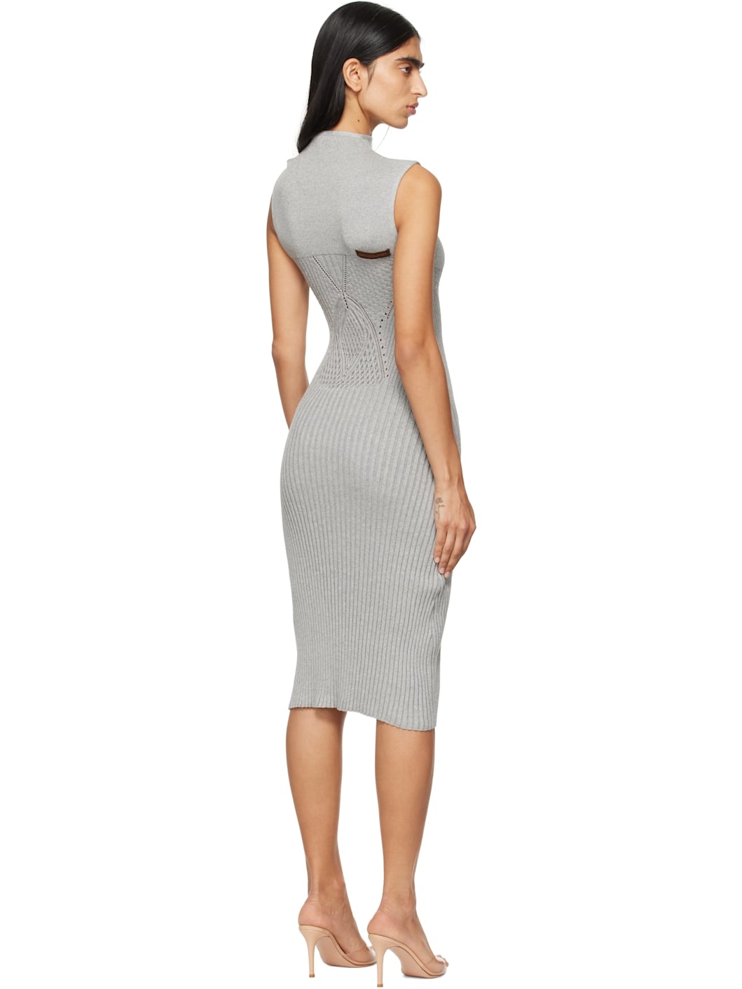 Gray Raven High-Neck Midi Dress - 3