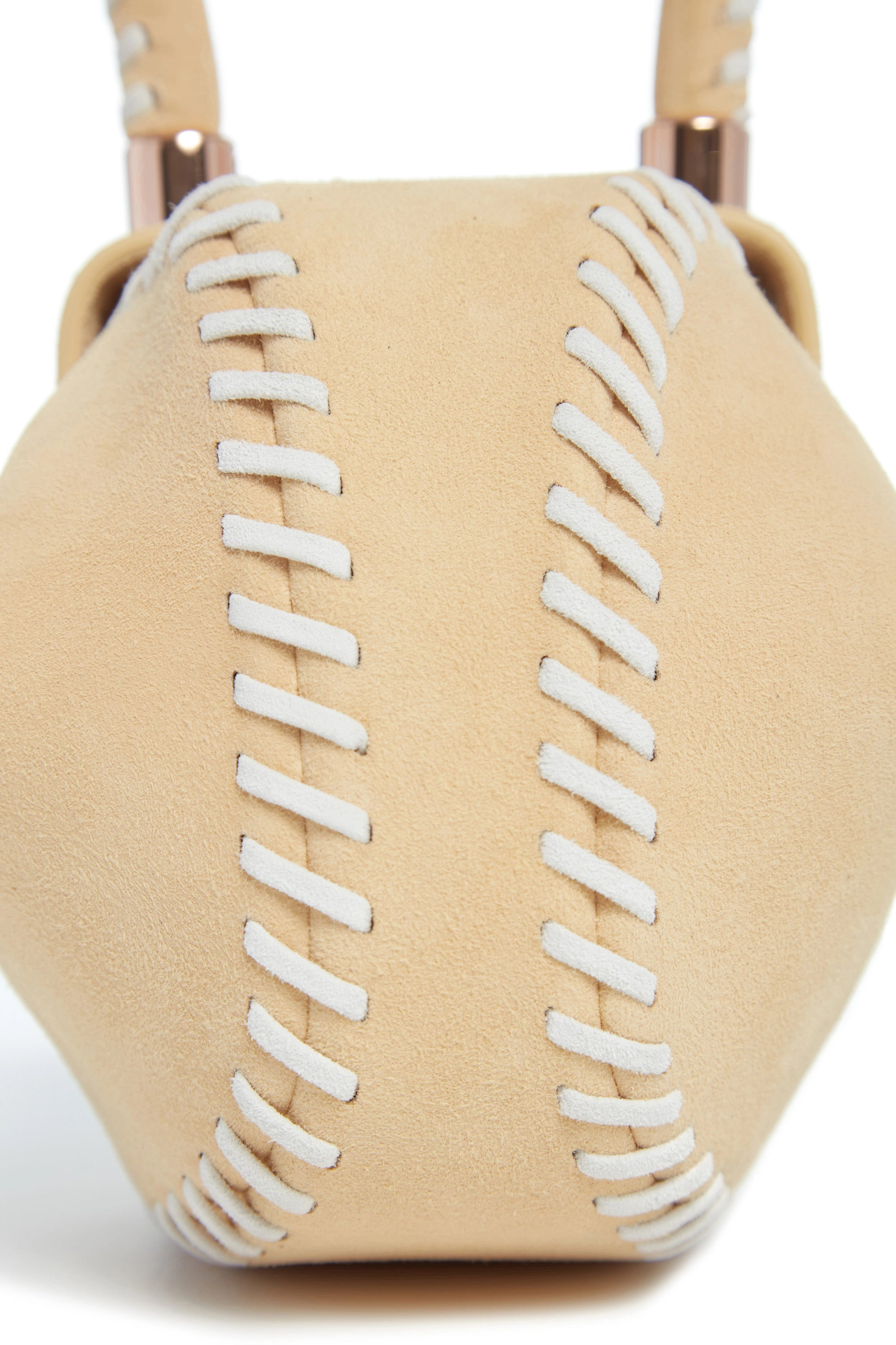 Whipstitch Demi Bag in Nude Suede - 6