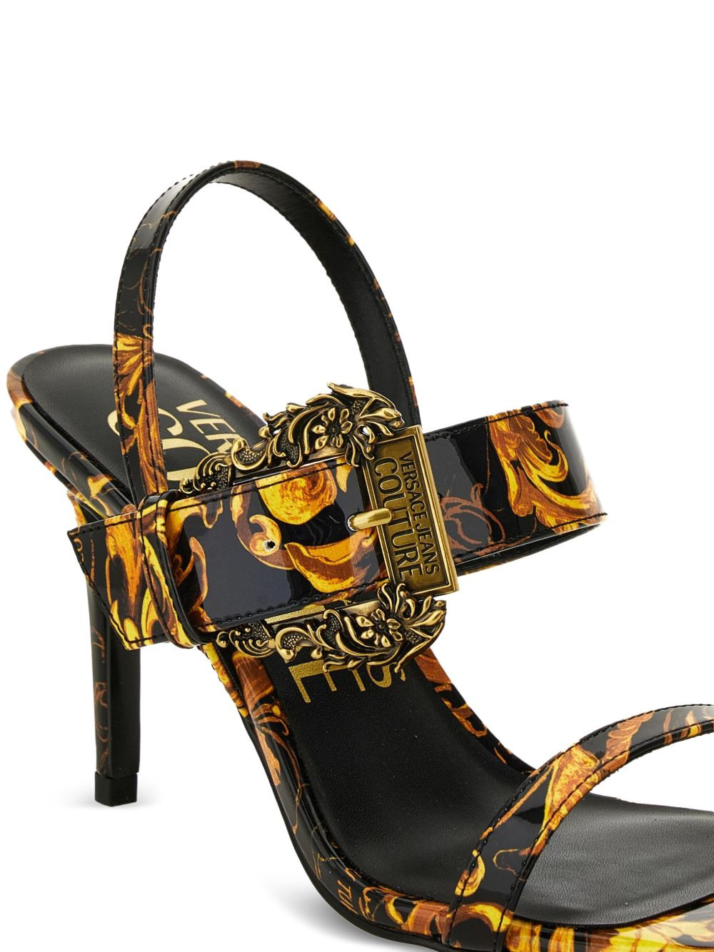 baroque-print buckle sandals - 4