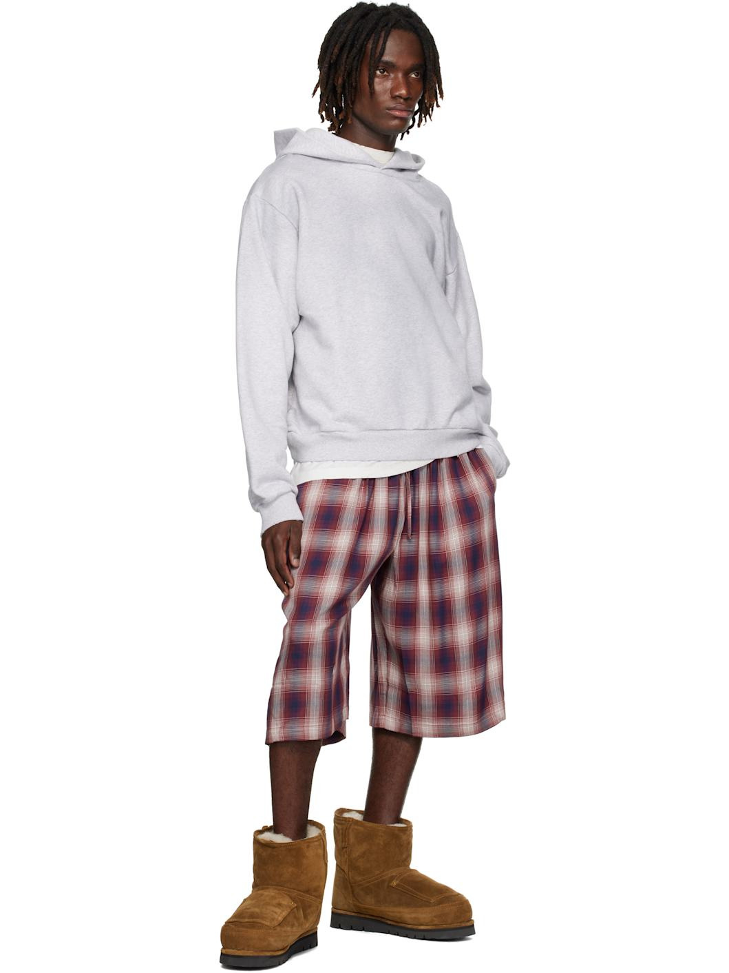 Red & Navy Check Shorts - 4