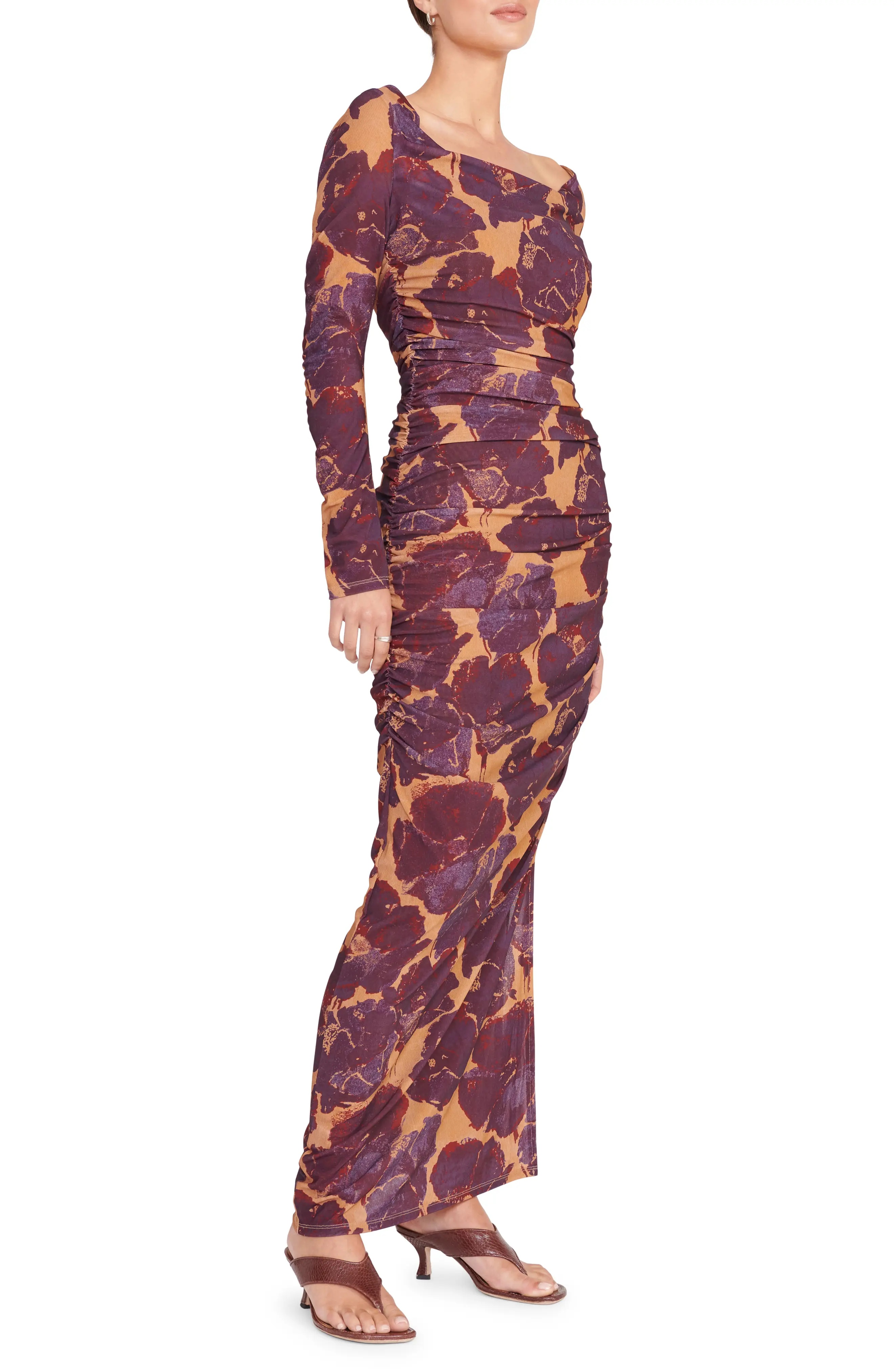 Solana Floral Print Long Sleeve Maxi Dress - 3