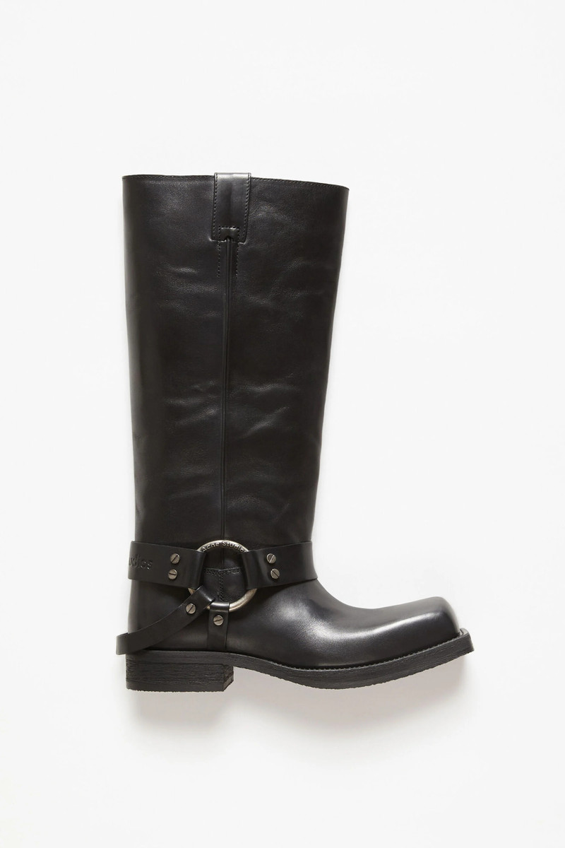 Leather buckle boots - Black 1