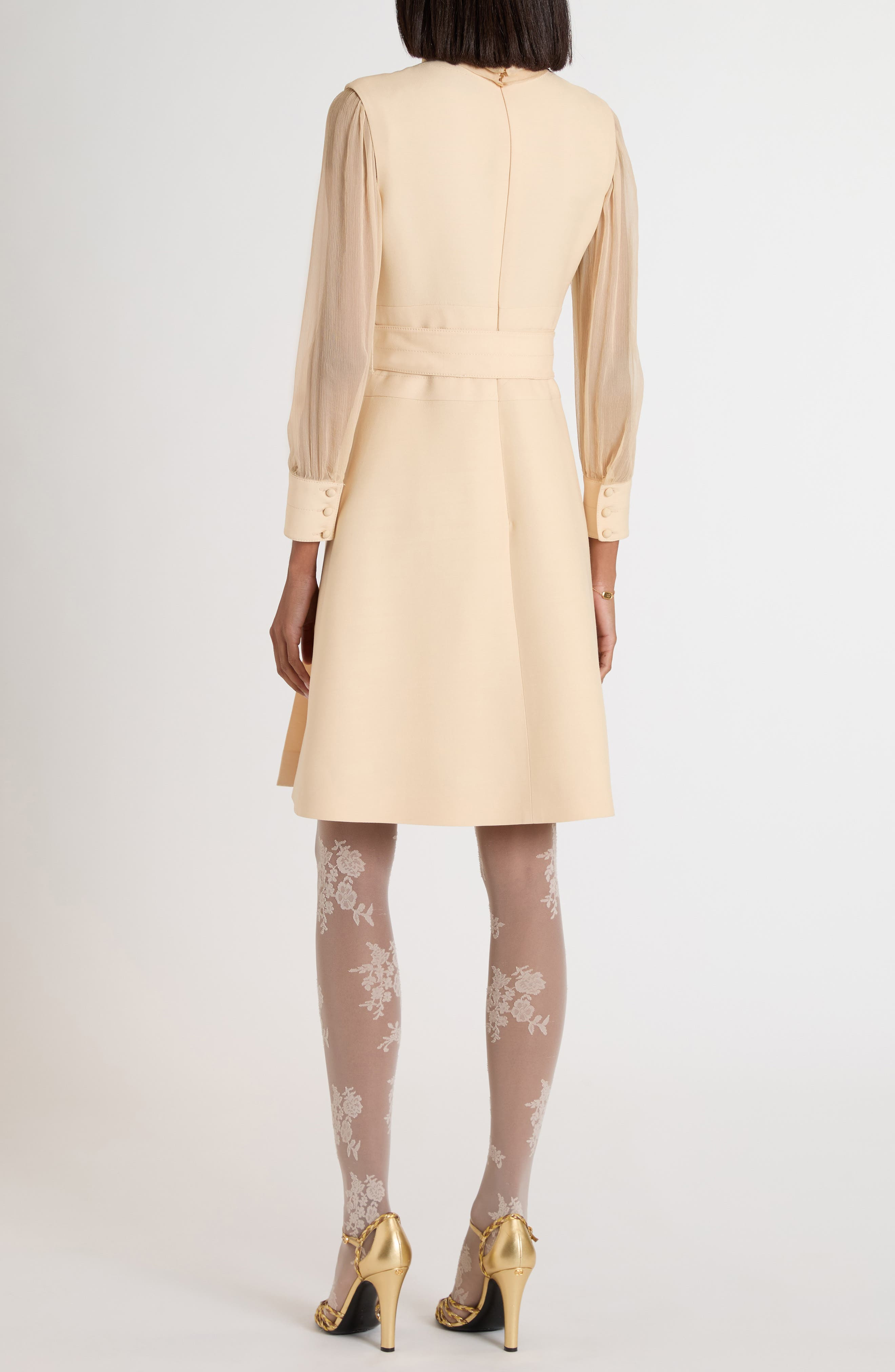 Valentino Garavani V-Detail Crepe Couture Dress in Nude at Nordstrom - 2