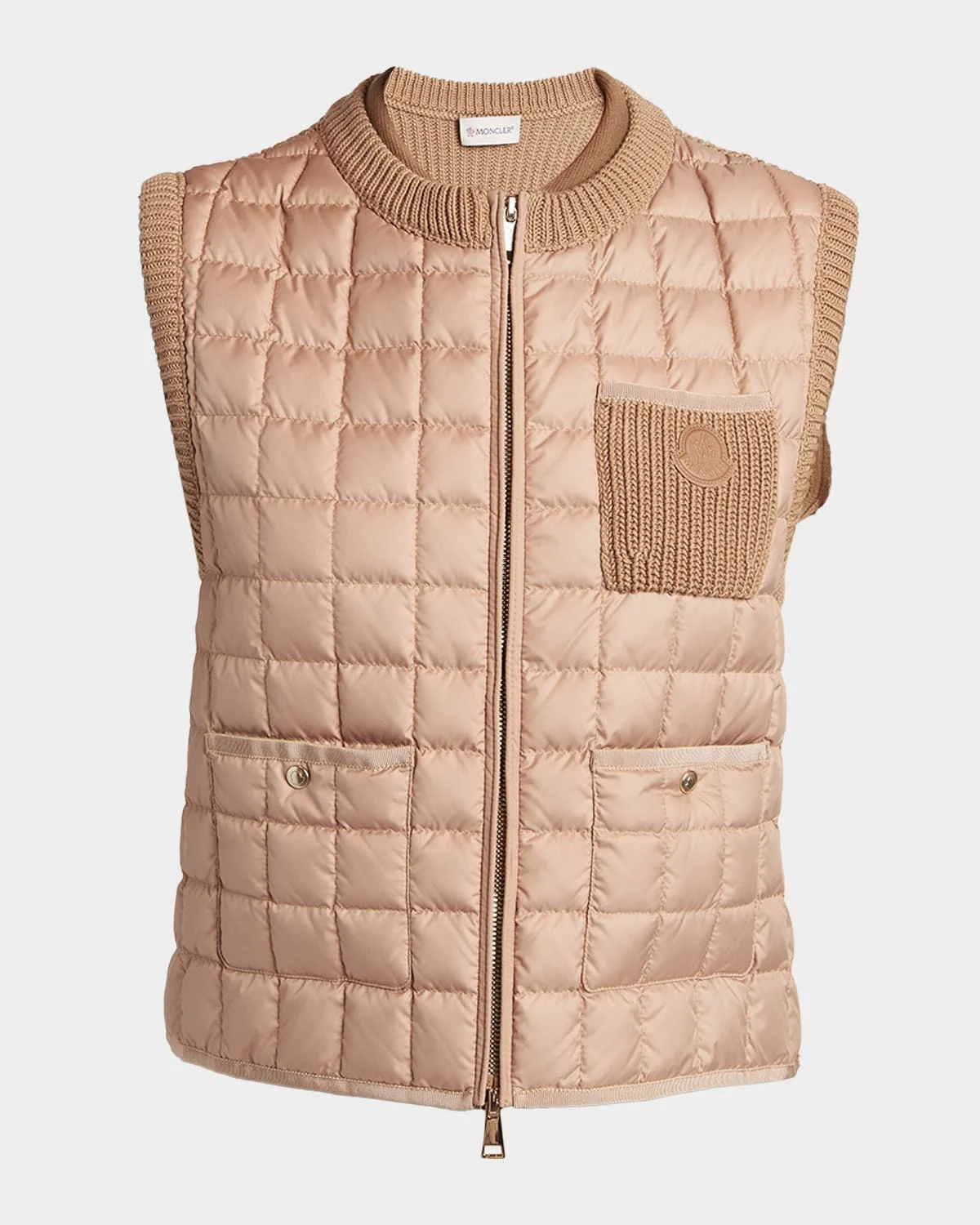 Quilted Combo Down Vest - 1