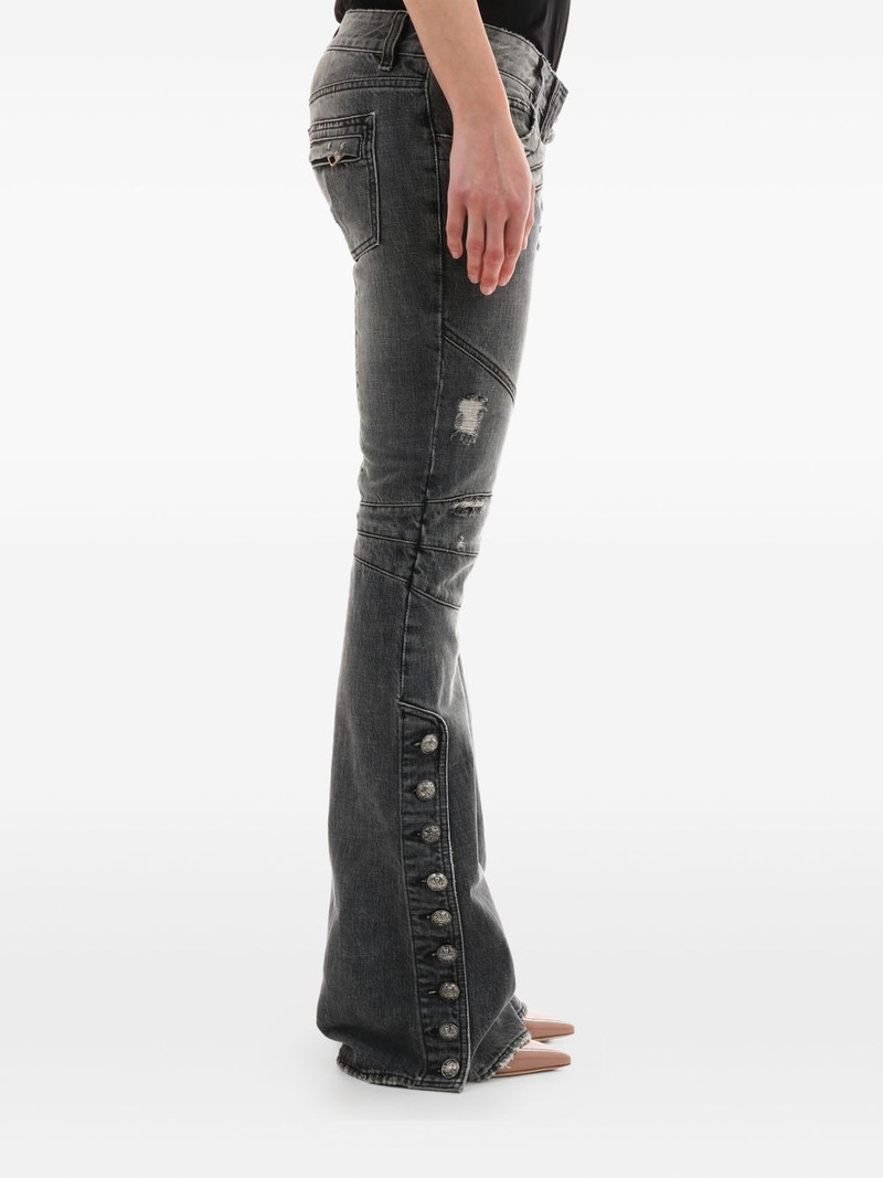 Balmain button-embellished distressed jeans outlook