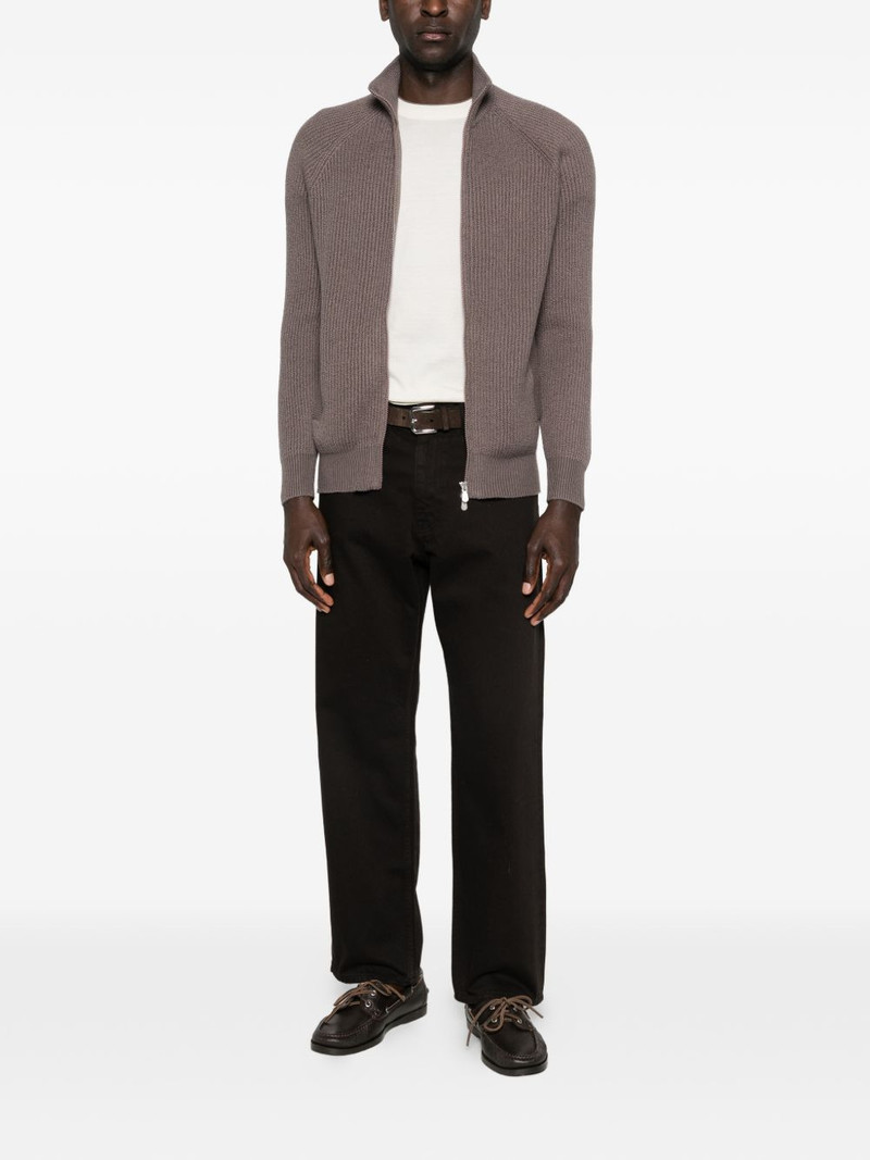 Brunello Cucinelli zip ribbed cardigan outlook