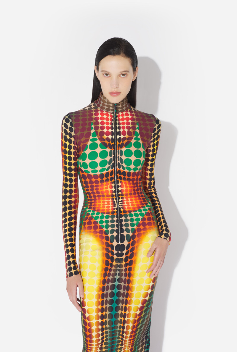 Jean Paul Gaultier RE-EDITION - THE BROWN DOTS MIDI DRESS outlook