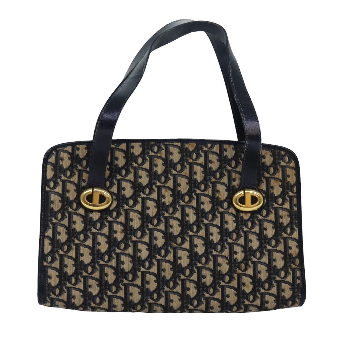 DIOR Trotter Canvas Hand Bag Canvas Navy - 2