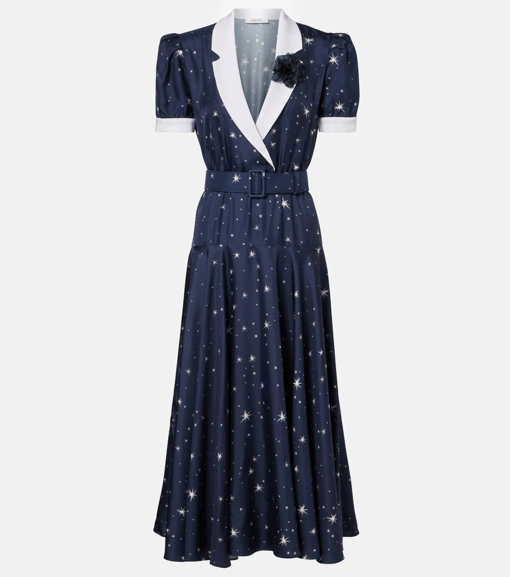 Printed silk twill midi dress - 1