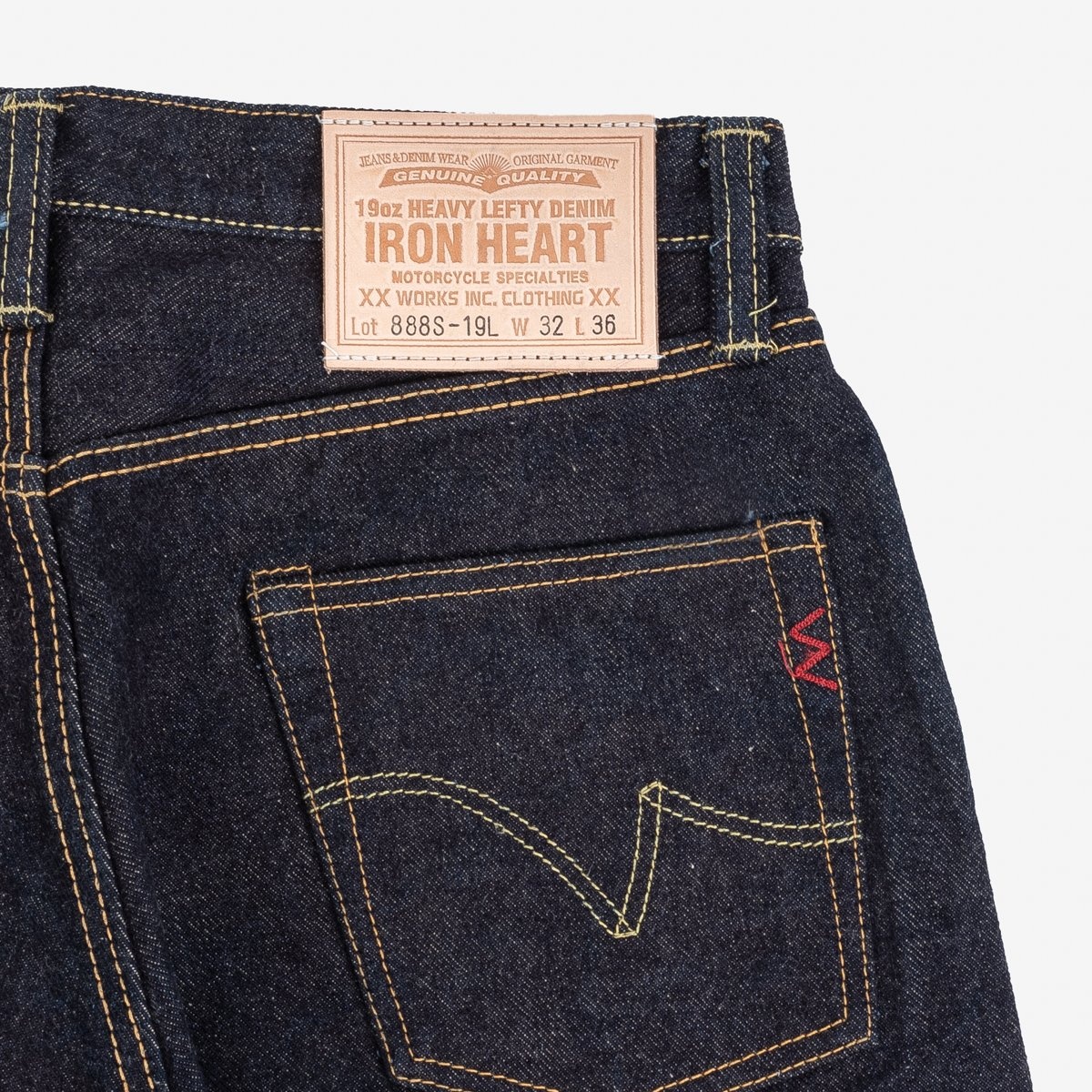 IH-888S-19L 19oz Left Hand Twill Selvedge Denim Medium/High Rise Tapered Cut Jeans - Indigo - 7
