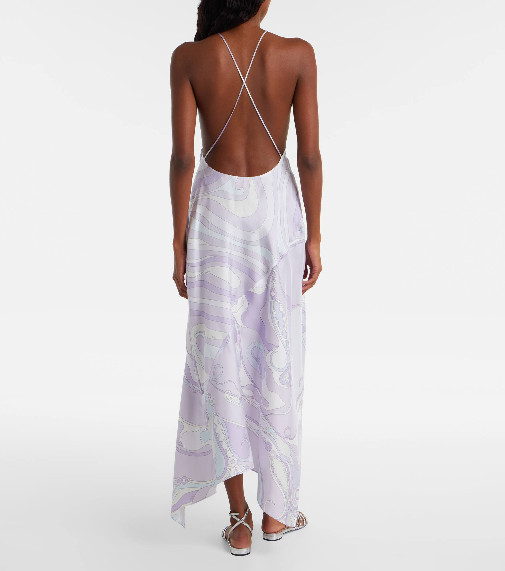 Marmo asymmetric silk twill maxi dress - 3