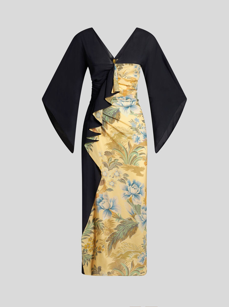 MIDI DRESS WITH PLACED FLORAL PRINT - 1