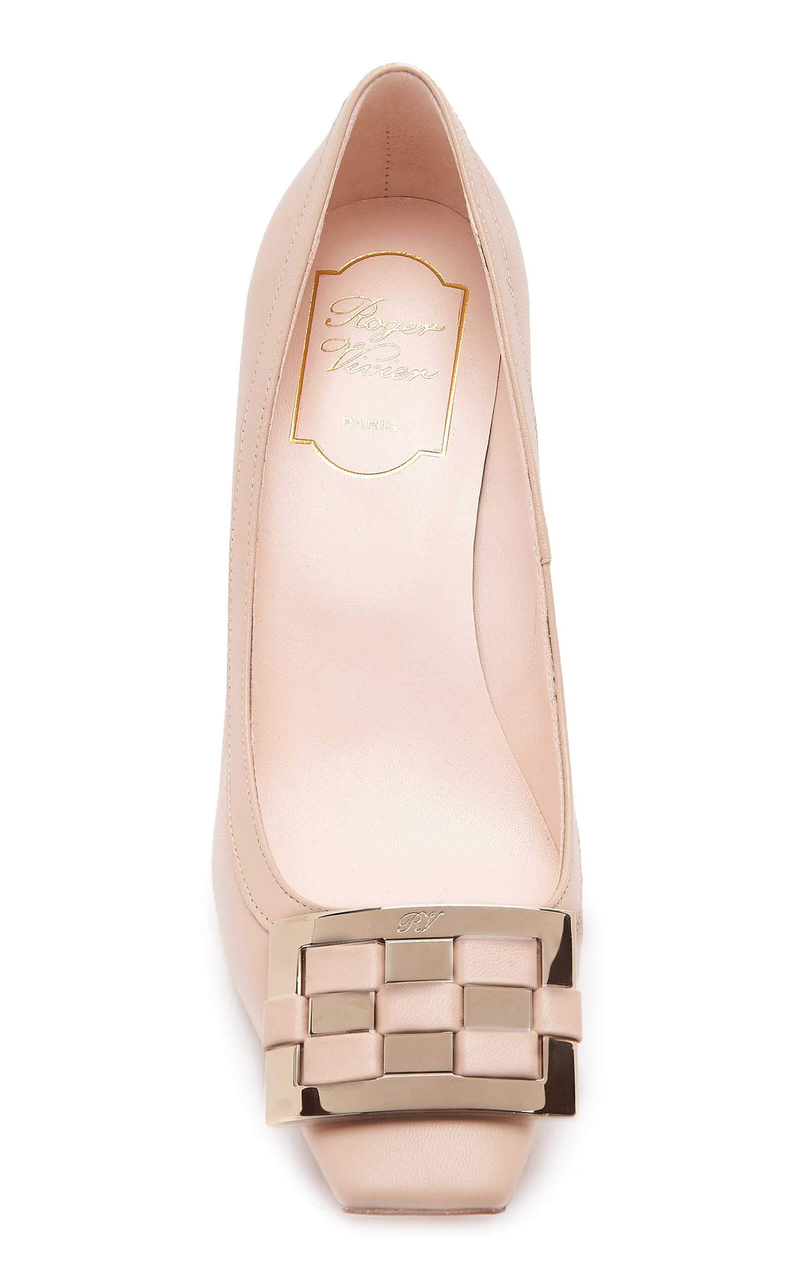 Trompette Braided Buckle Leather Pumps neutral - 3