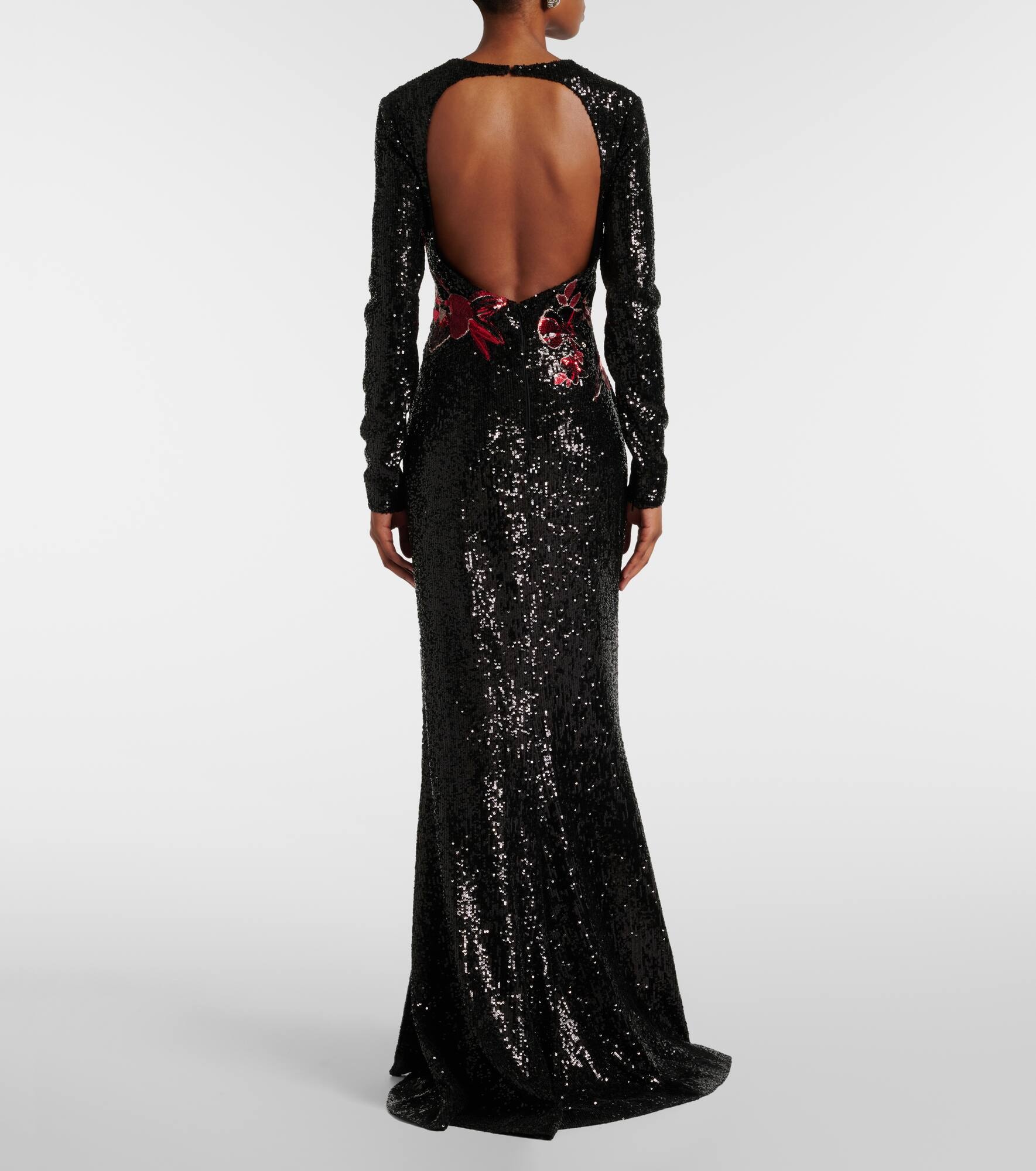Embroidered sequined gown - 3