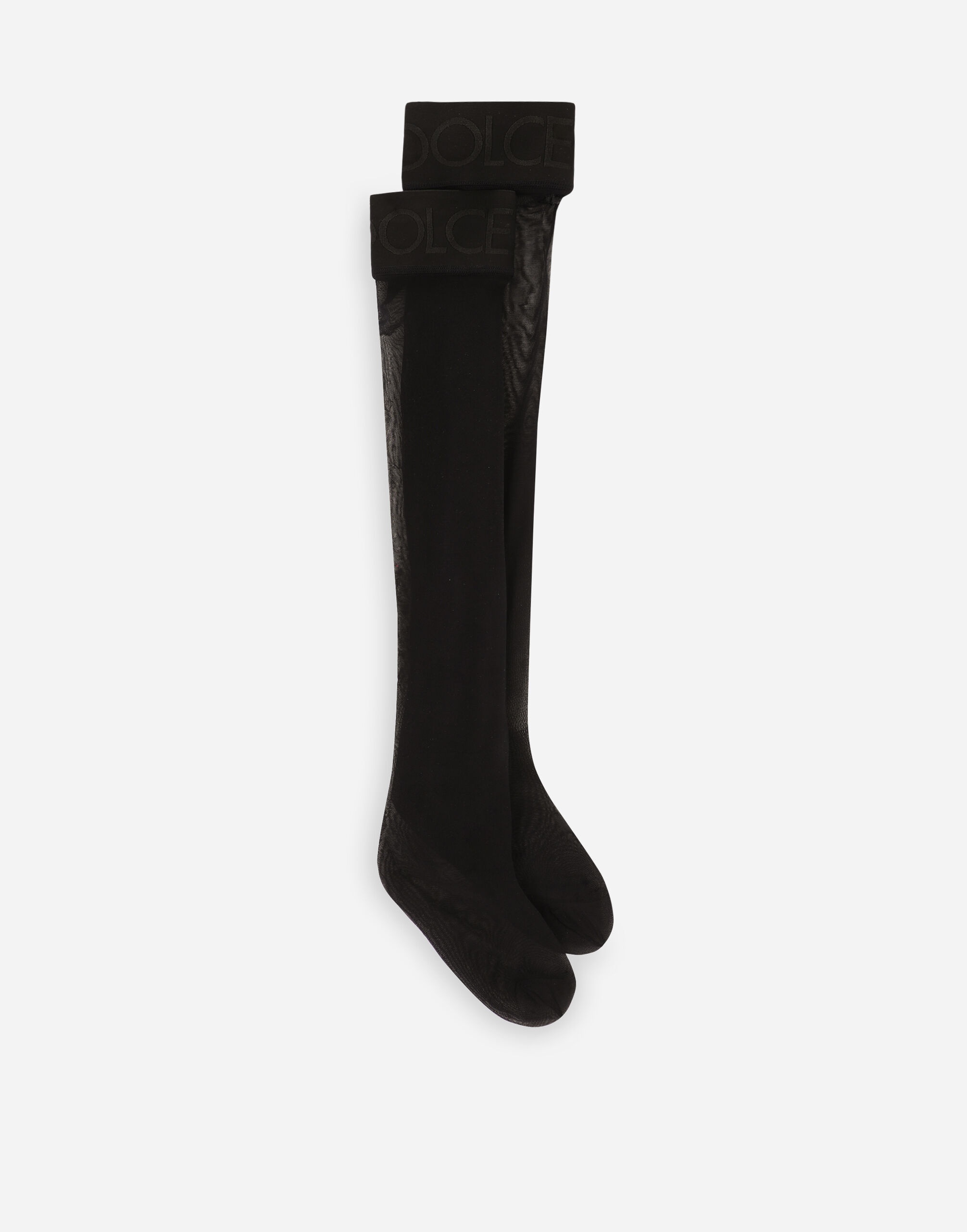 Hold-up stockings with branded elastic - 1