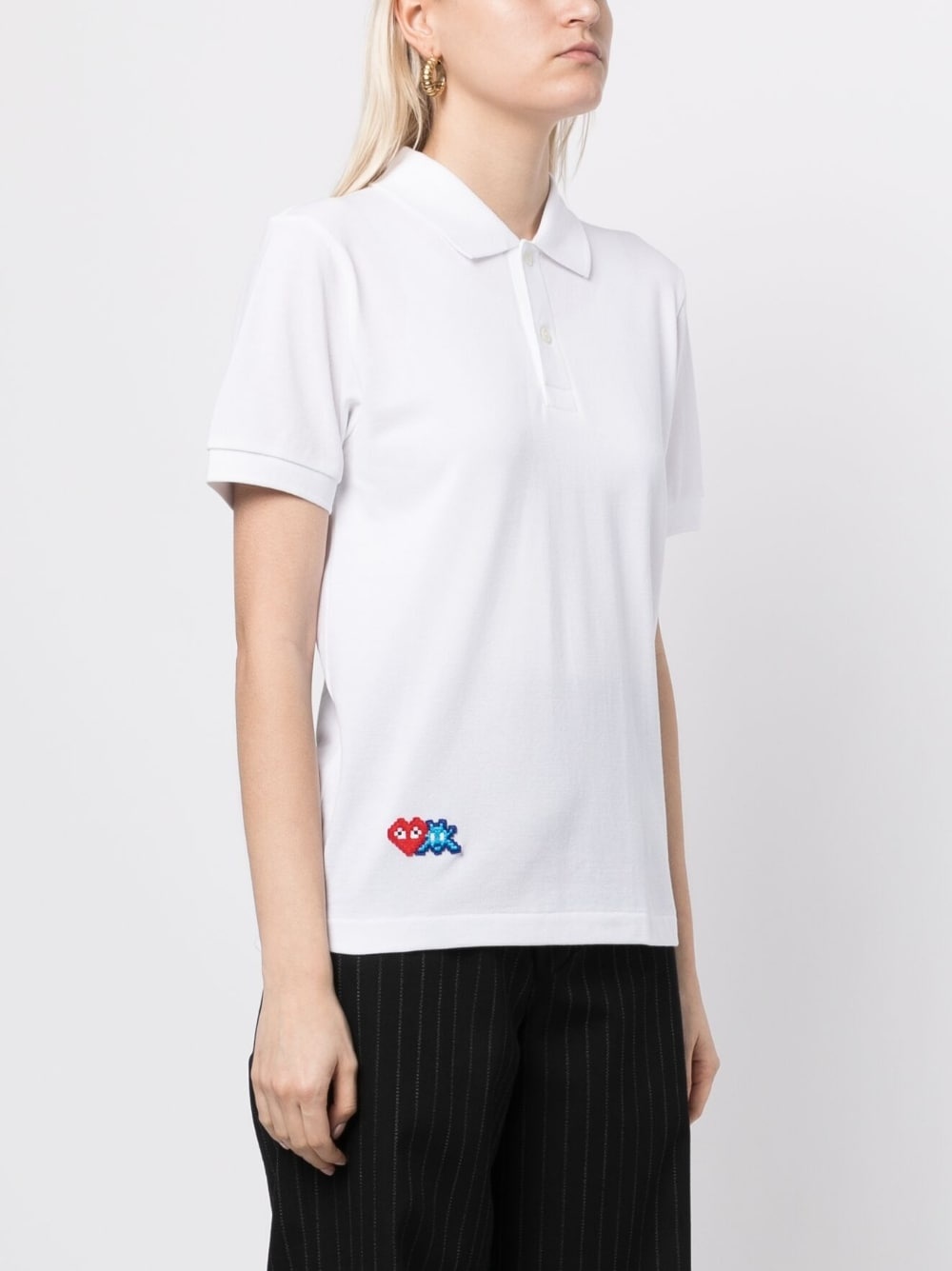 x Invader pixelated-heart polo shirt - 3