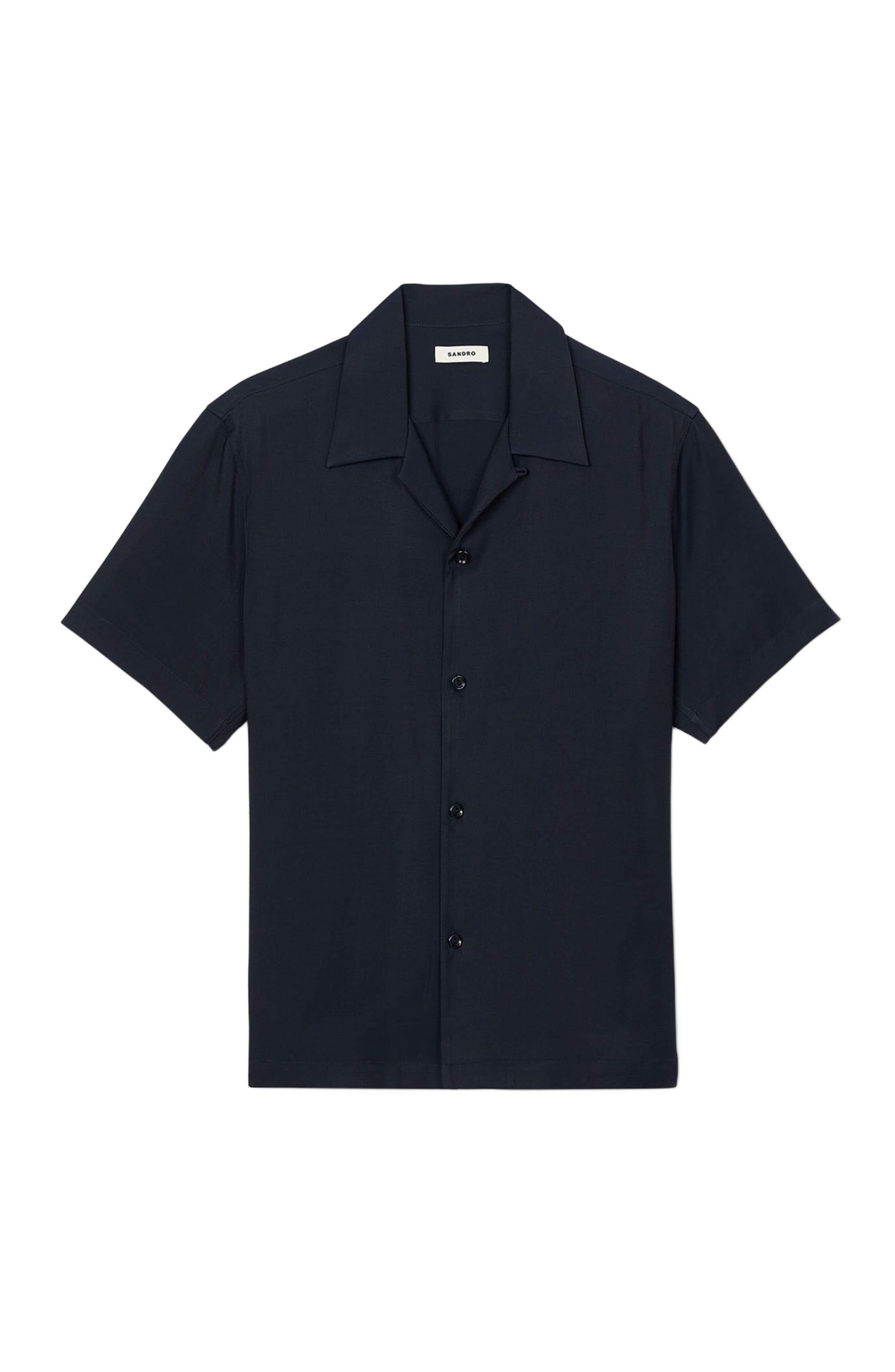 SANDRO Shark collar shirt in Midnight Blue at Nordstrom - 5