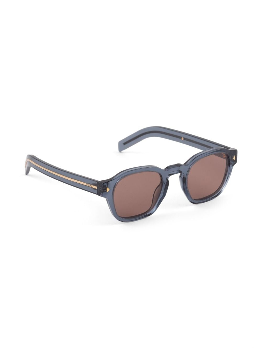 logo-striped arms square-frame sunglasses - 2