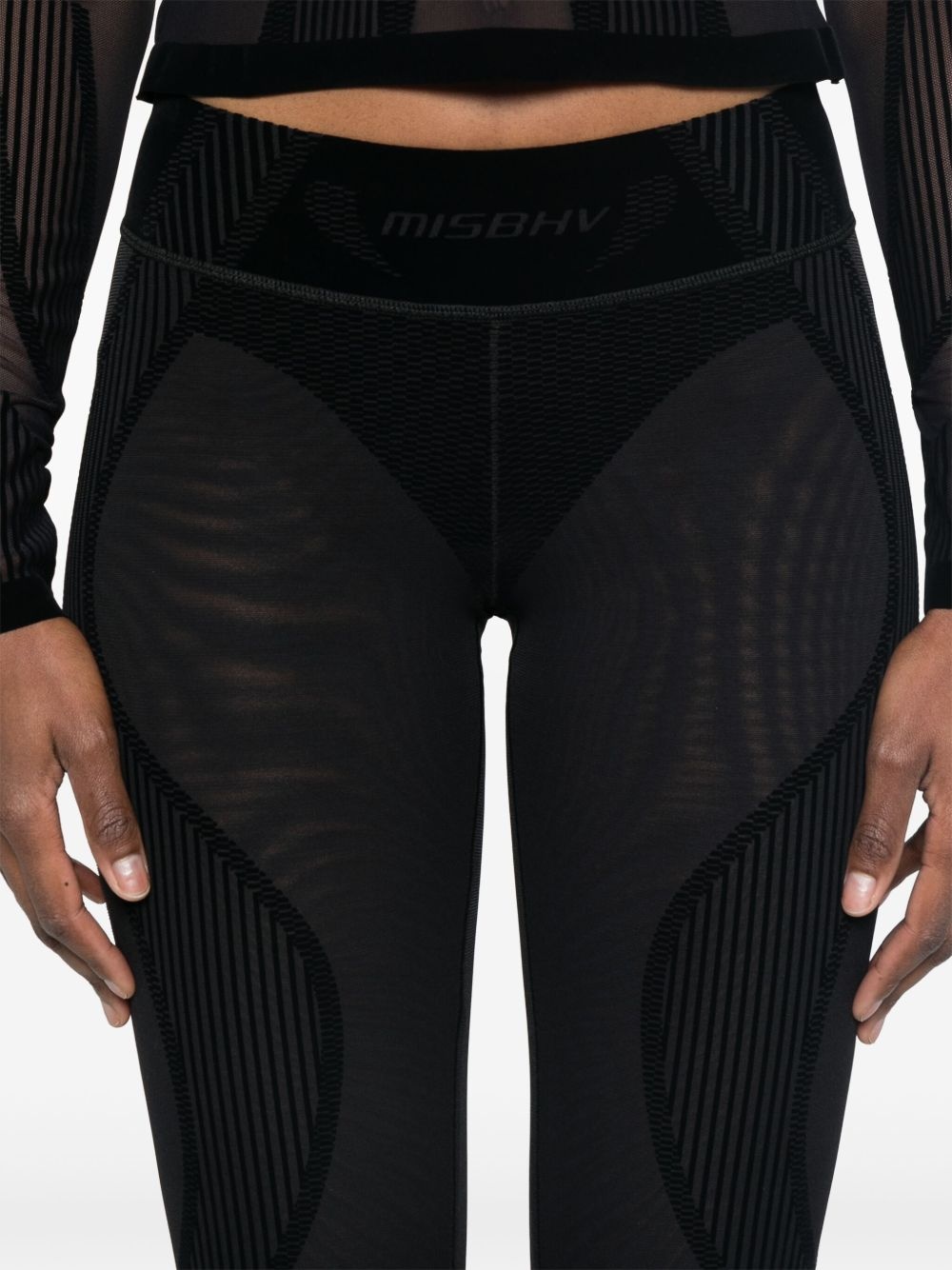 flocked flared trousers - 5