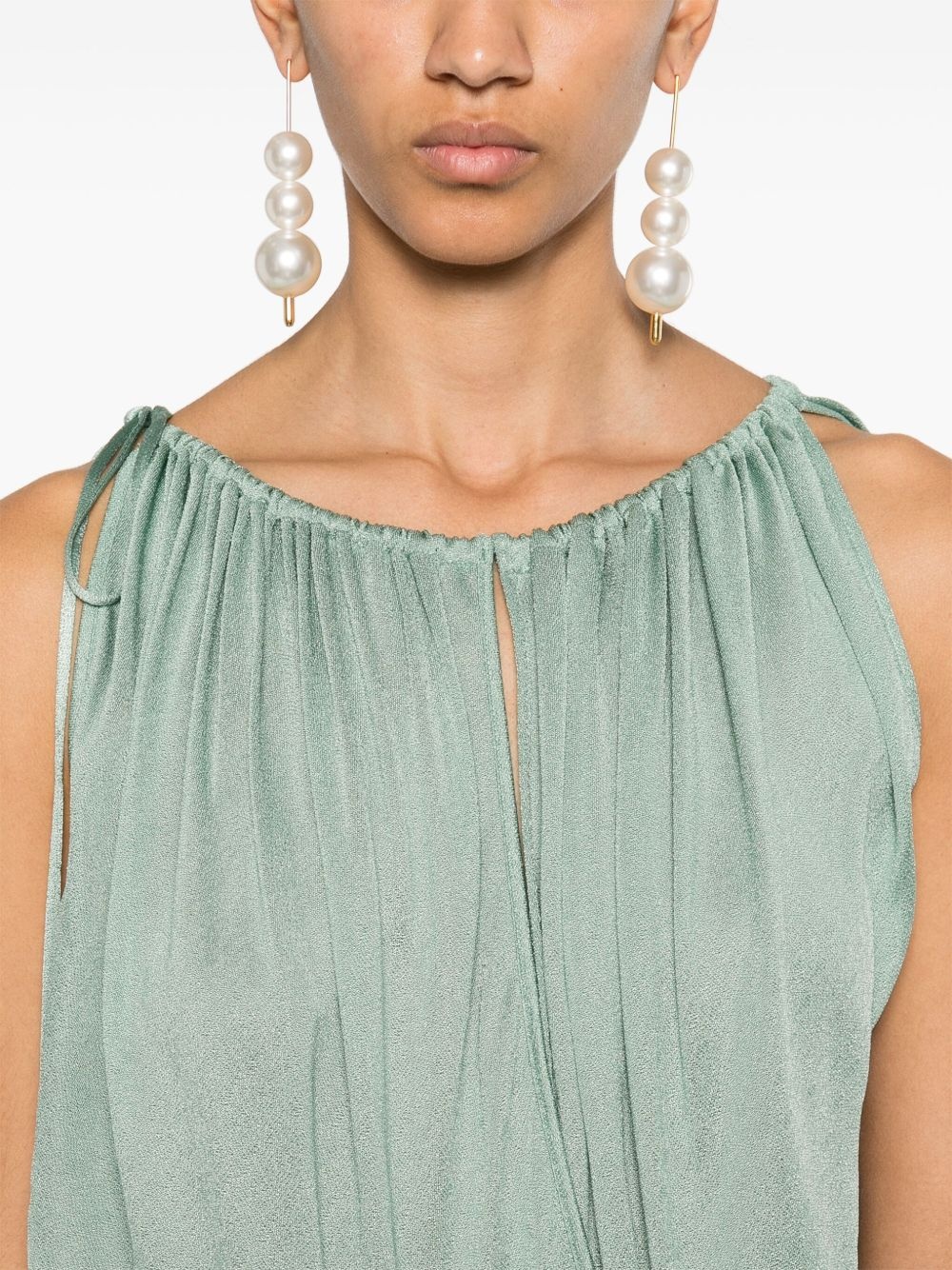 draped-detail maxi dress - 5