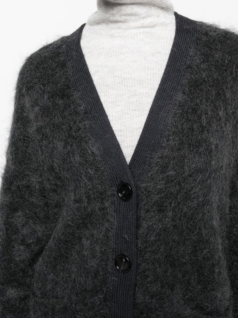 mohair-wool knit cardigan - 5