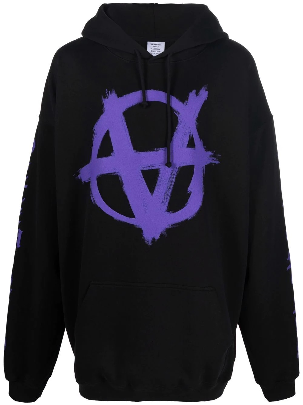 Anarchy drawstring jersey hoodie - 1