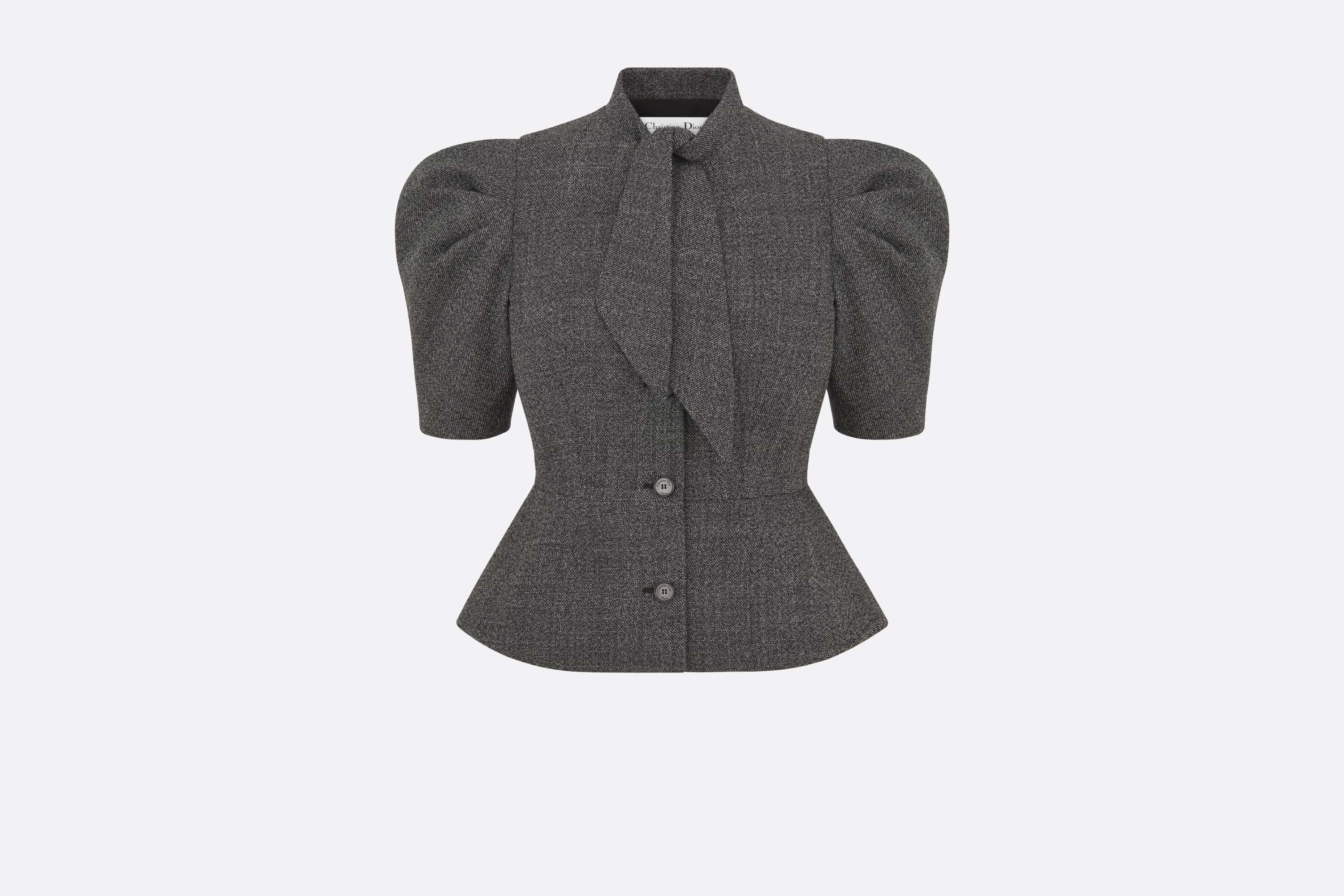 Fitted Jacket with Tied Neckline - 1