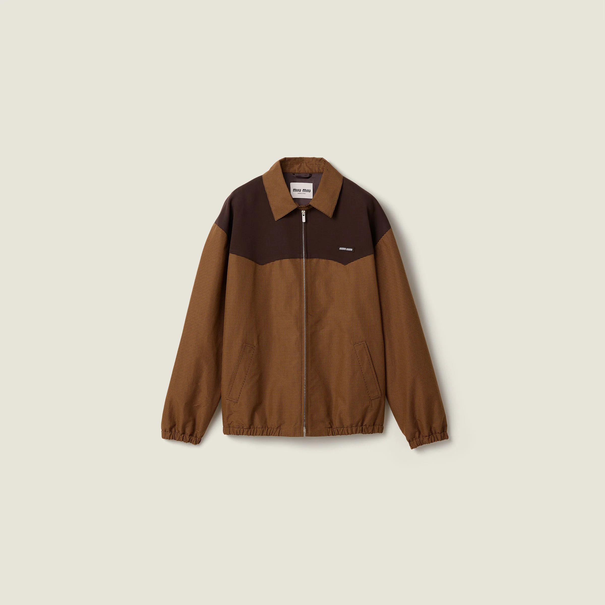 Gingham check blouson jacket - 1