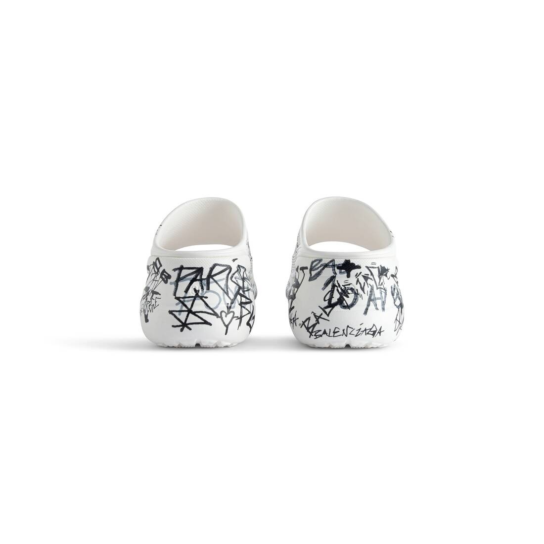 Women's Pool Crocs™ Graffiti Slide Sandal  in White/black - 5